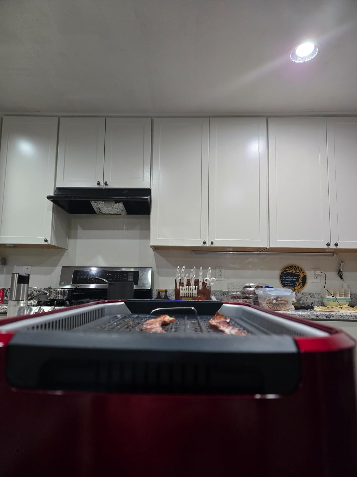 Indoor Grill, Techwood 1500W Smokeless Electric Grill with Tempered Glass Lid, Compact & Portable Non-Stick BBQ Grill with 6-Level Control, Dishwasher Safe, Black customer photo 2