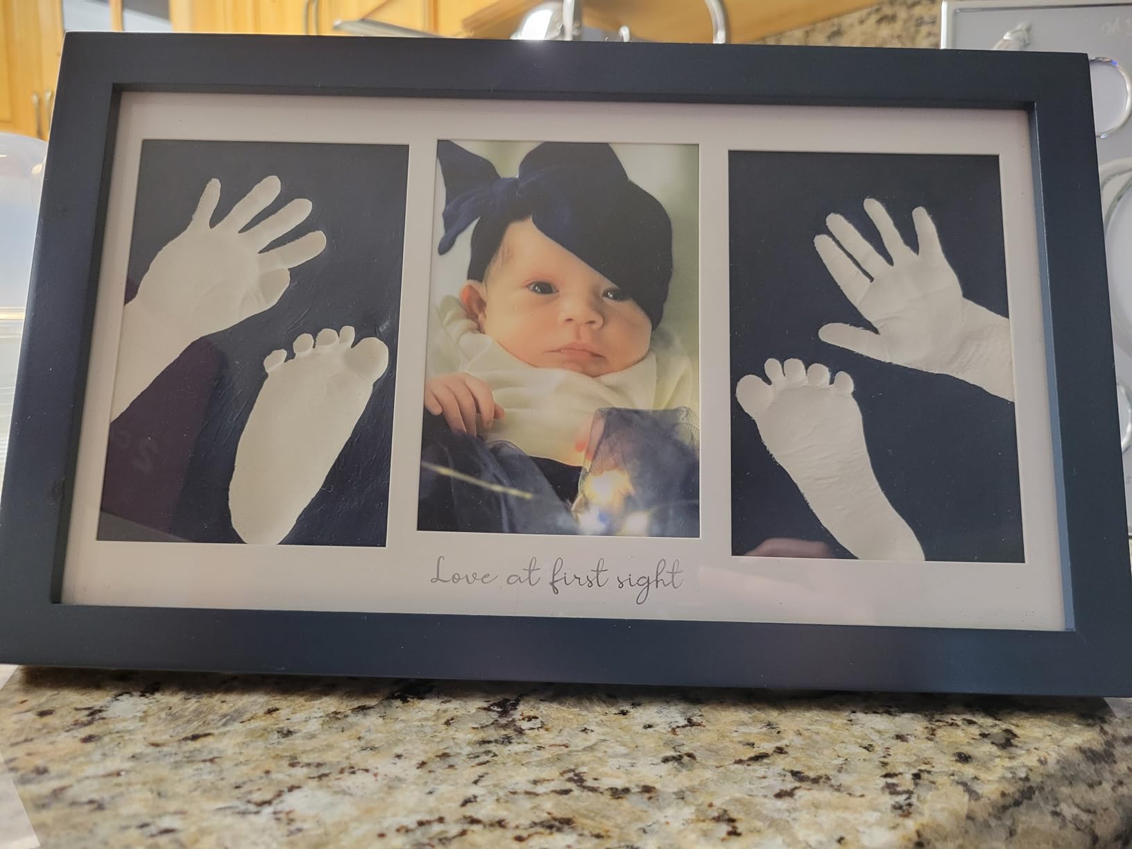 KeaBabies Baby Hand and Footprint Kit, Clay Keepsake Frame (Alpine White) customer photo 1
