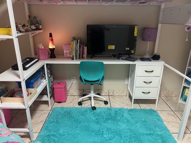 GIANTEX Kids Desk Chair, Adjustable Children Study Chair, Swivel Armless Mesh Task Office Chair, Computer Desk Chair with Adjustable Height & Lumbar Support (Purple) customer photo 1