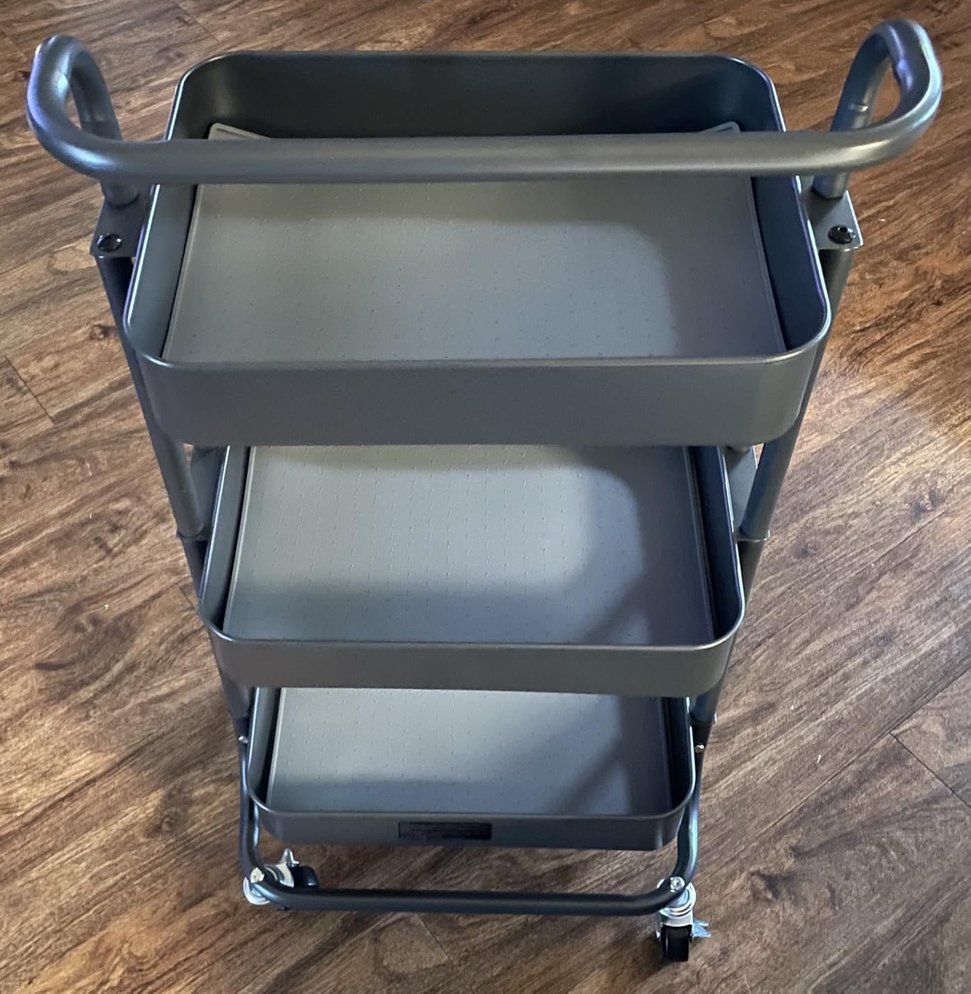 Pipishell 3 Tier Rolling Cart, Utility Cart with Wheels & Handle, White customer photo 2