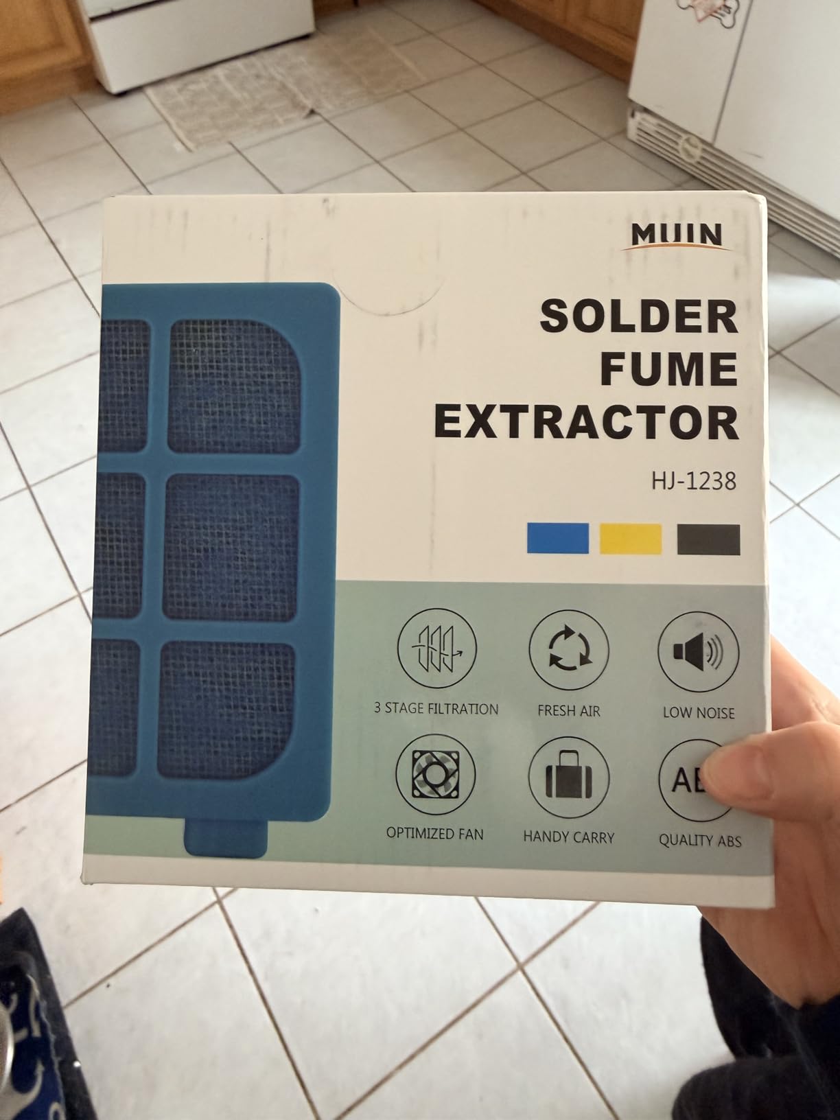 MUIN Solder Fume Extractor - 3 Stage Filtration Solder Smoke Absorber for Soldering and Wood Burning,Portable Soldering Fume Extractor Fan for Soldering Station (Black) customer photo 2