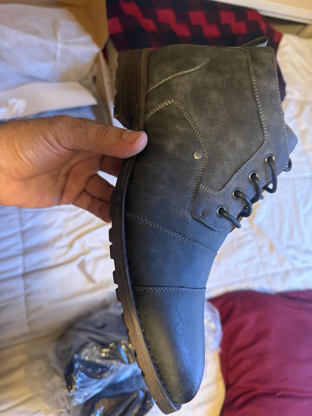 Ferro Aldo Men's Ankle Boots | Lace-Up Cap Toe Chukka Style Dress Boot | Casual Fashion for Work customer photo 2