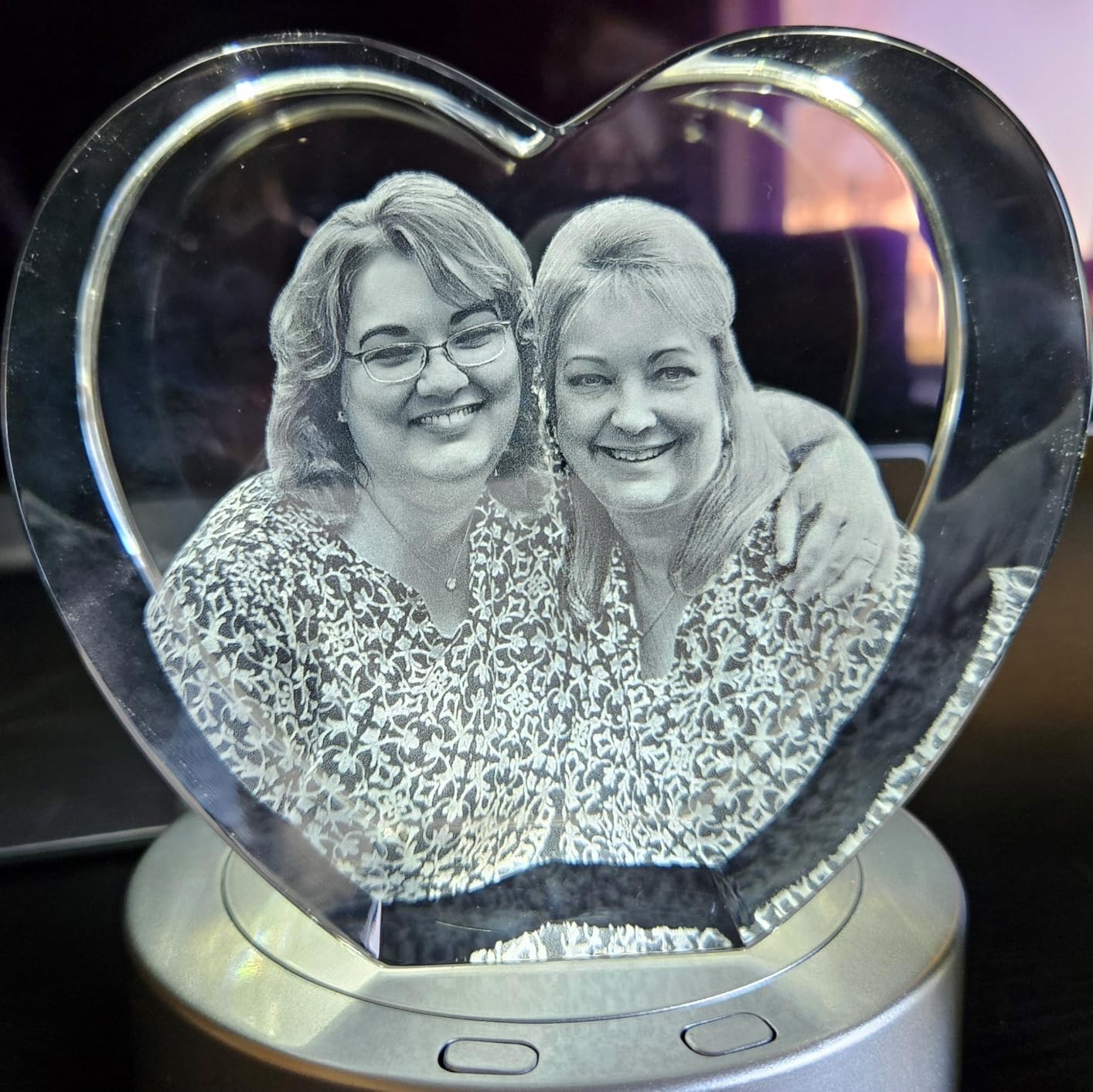 ArtPix 3D Crystal Photo, Personalized Gifts for Women, Wife, Her, Him, Men, Mom, Great Customized Gift With Your Own Photo - Anniversary, Wedding, Birthday - Custom Glass 3D Laser Etched Picture Frame customer photo 2