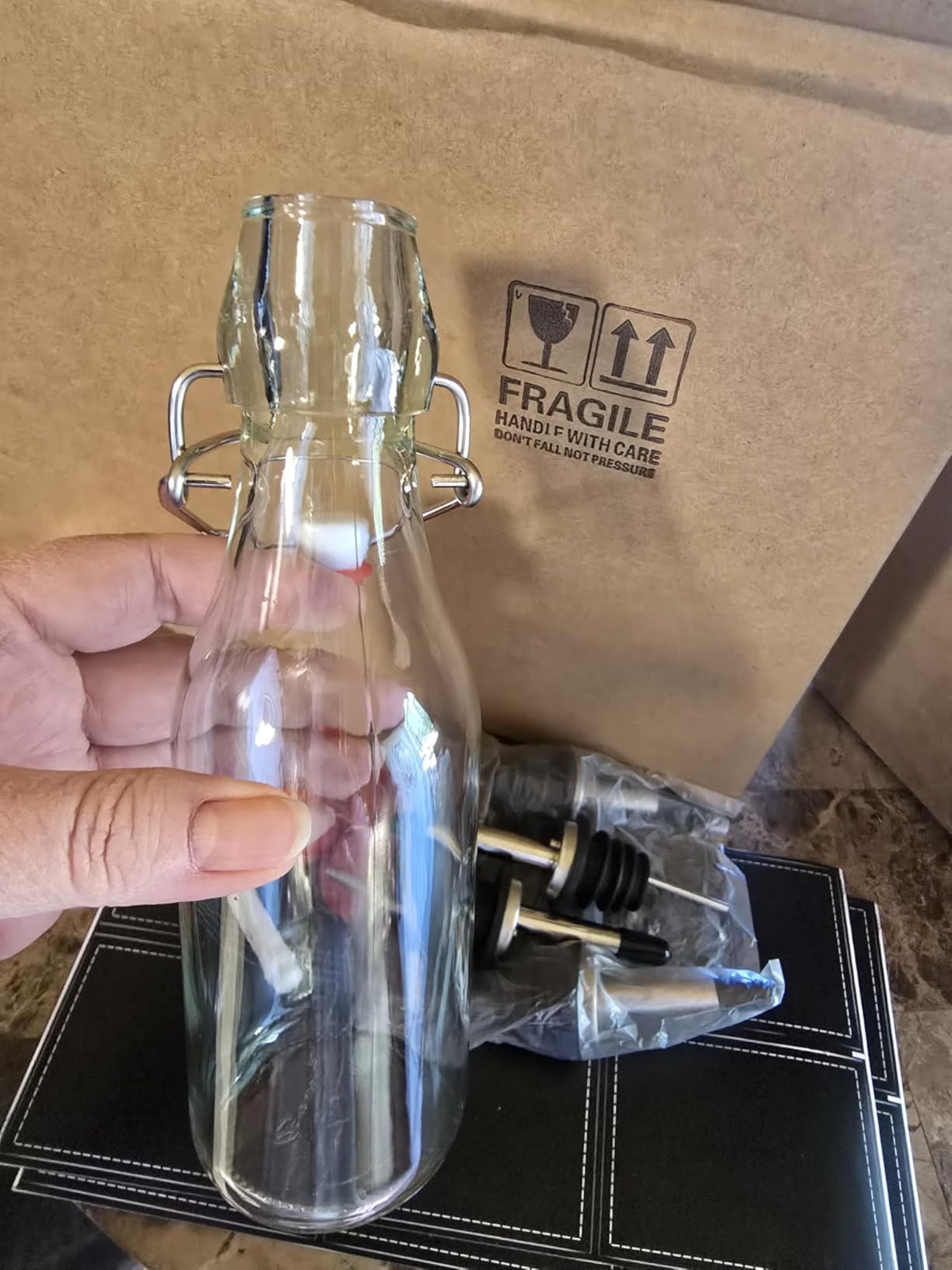 8 Pack 8.5oz Swing Top Glass Bottles, Flip Top Brewing Fermentation Bottles customer photo 1