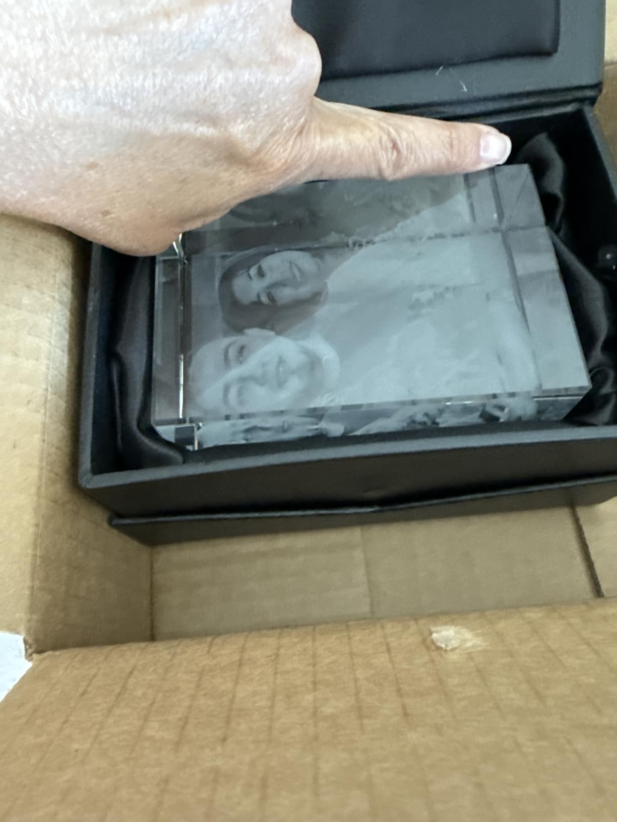 ArtPix 3D Crystal Photo, Personalized Gifts for Women, Wife, Mom, Her, Him, Men, Great Customized Gift With Your Own Photo - Anniversary, Wedding, Birthday - Custom Glass 3D Laser Etched Picture Frame customer photo 1