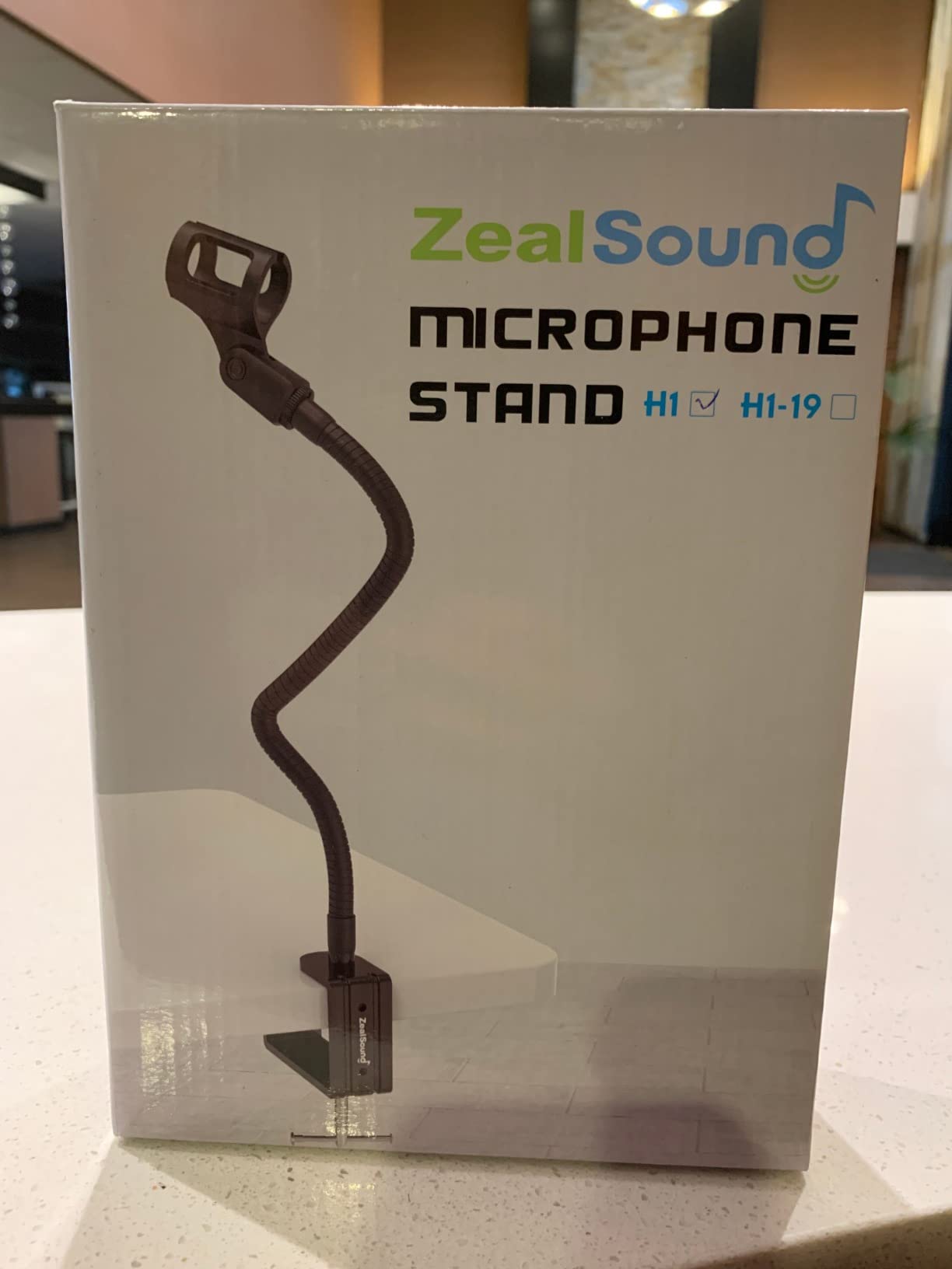 ZealSound Microphone Stand Gooseneck 13”, Flexible Clamp-On Desktop Mic Stand with 360° Adjustable Arm, 3/8