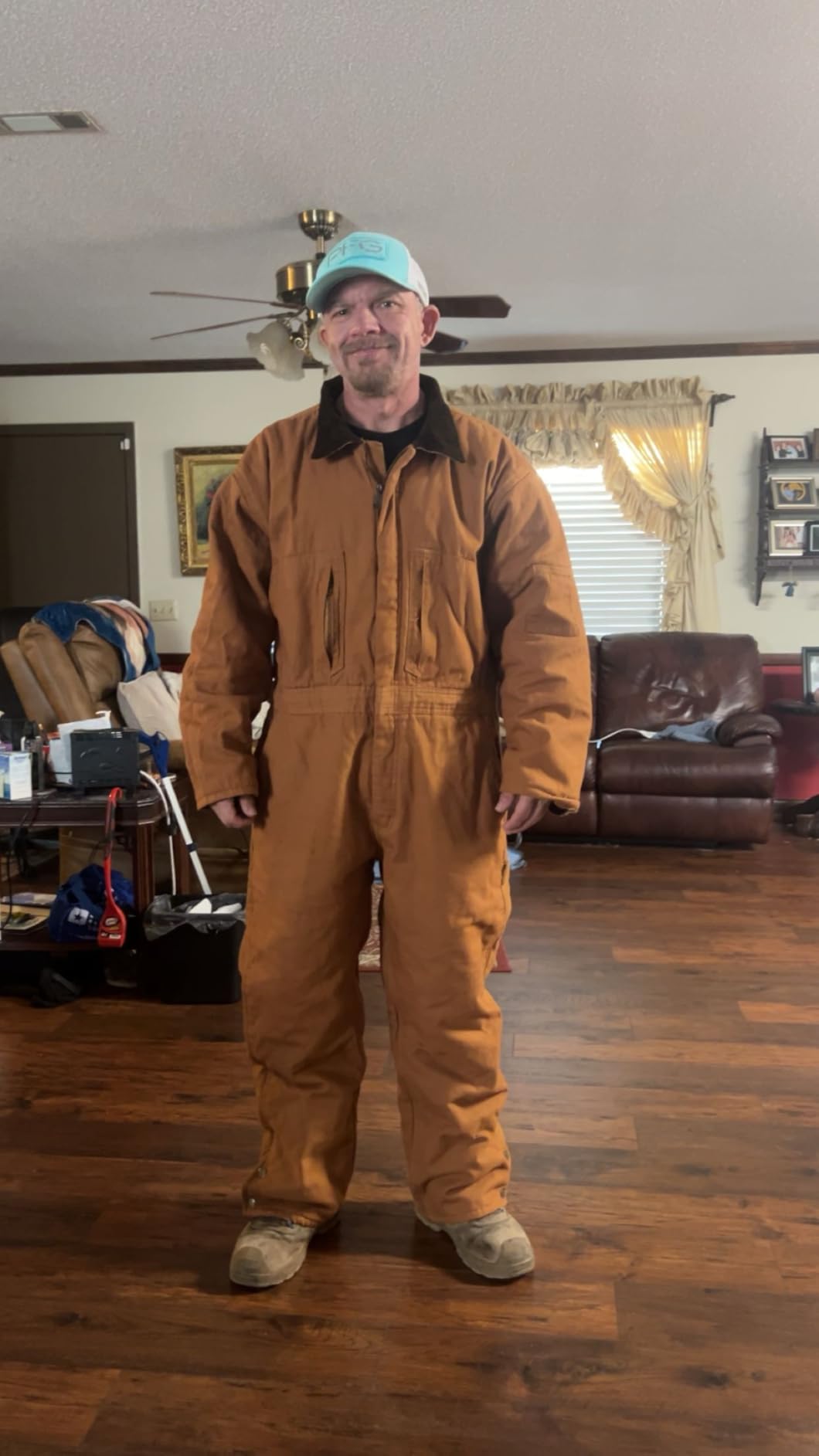 Bass Creek Outfitters Mens Insulated Coveralls Work Jumpsuit with Pockets | Durable Long-Sleeve Workwear, Warm Lined Overalls, Rugged Everyday Fit for Jobsite, Garage, and Cold-Weather Labor customer photo 1