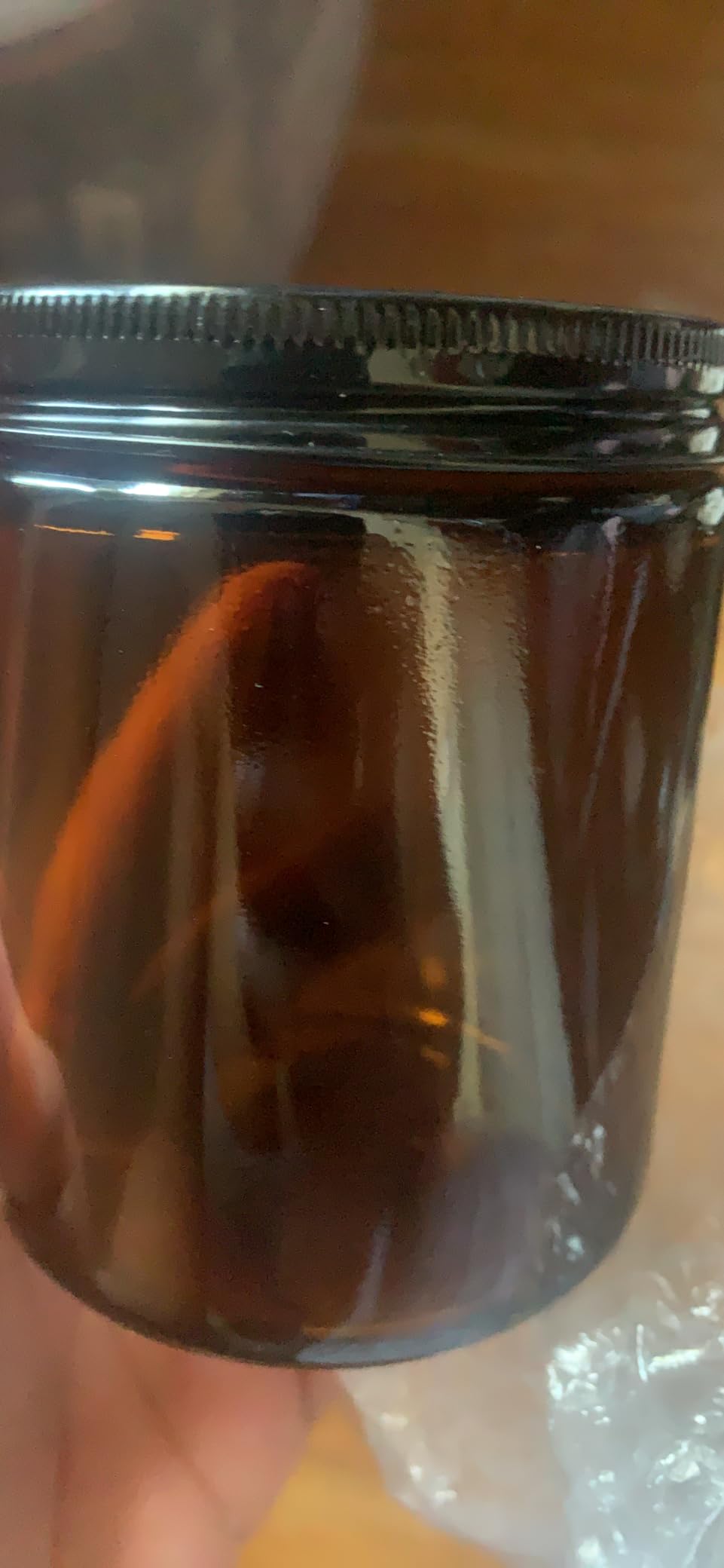 12 Pack, 8 OZ Dark Amber Candle Jars for Making Candle - Thick Glass Jars with 12 Metal & 12 Plastic Lids - Empty Round Food Storage Containers, Canning Jar For Spice, Liquid, Sample - Food Grade customer photo 1