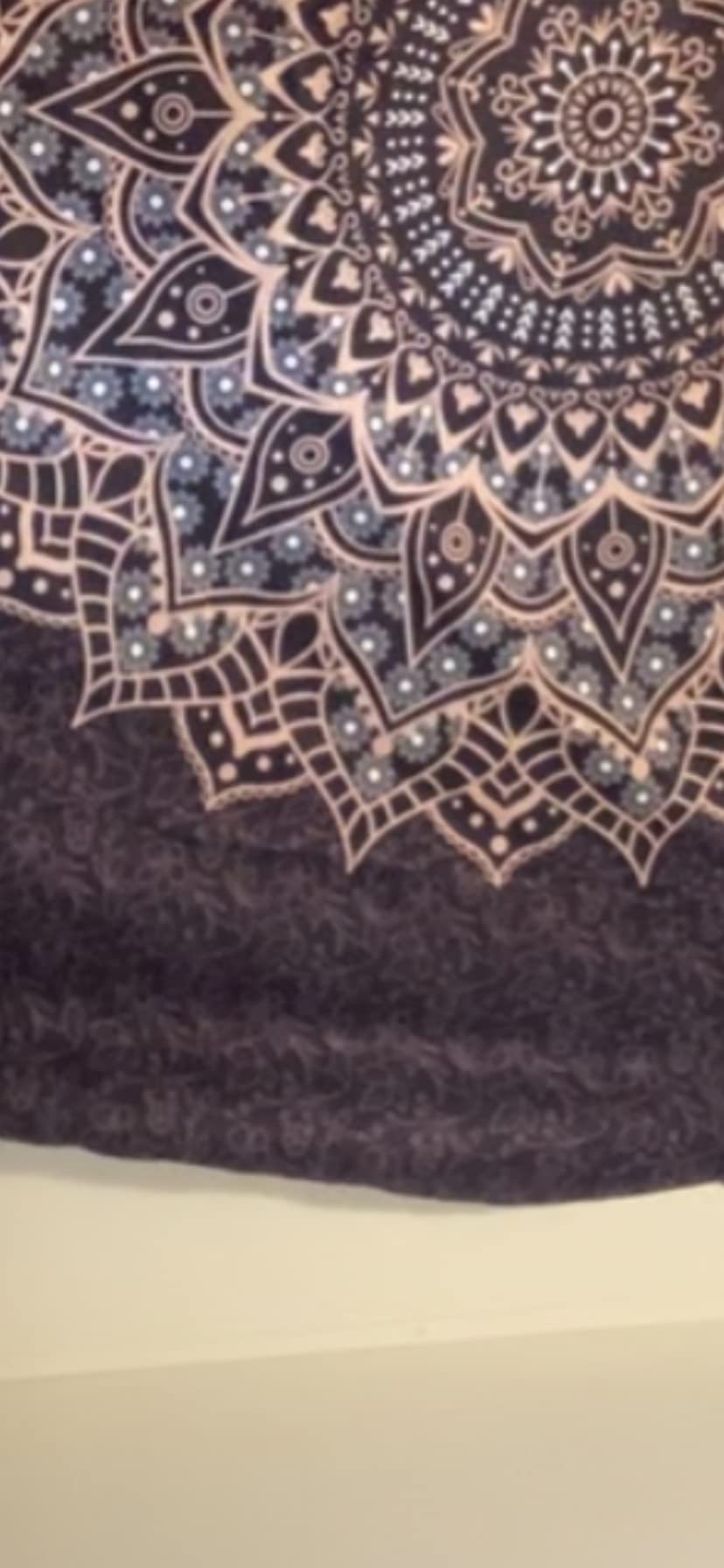 Black Mandala Tapestry Wall Hanging Psychedelic Wall Tapestry Aesthetic Indian Hippie Decor Bohemian Art Boho Home Decoration for Bedroom,Living Room,Dorm customer photo 1