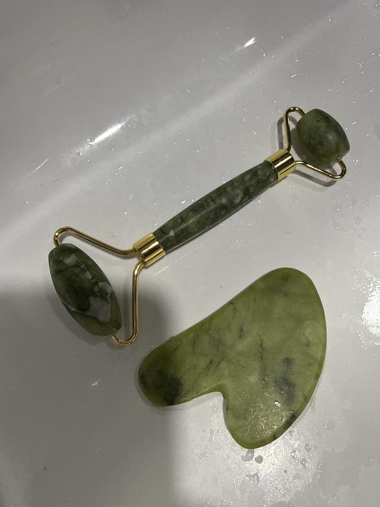 BAIMEI IcyMe Gua Sha & Jade Roller Set for Facial Sculpting and Relaxation customer photo 1