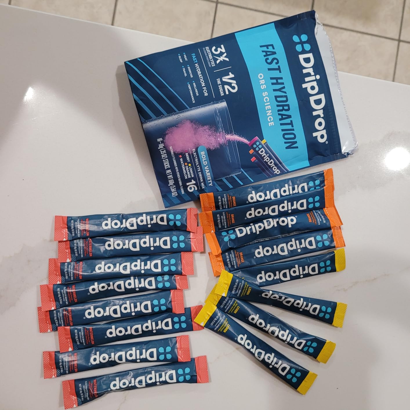 DripDrop Hydration Bold Variety Pack, Electrolyte Packets, 32 Count customer photo 2