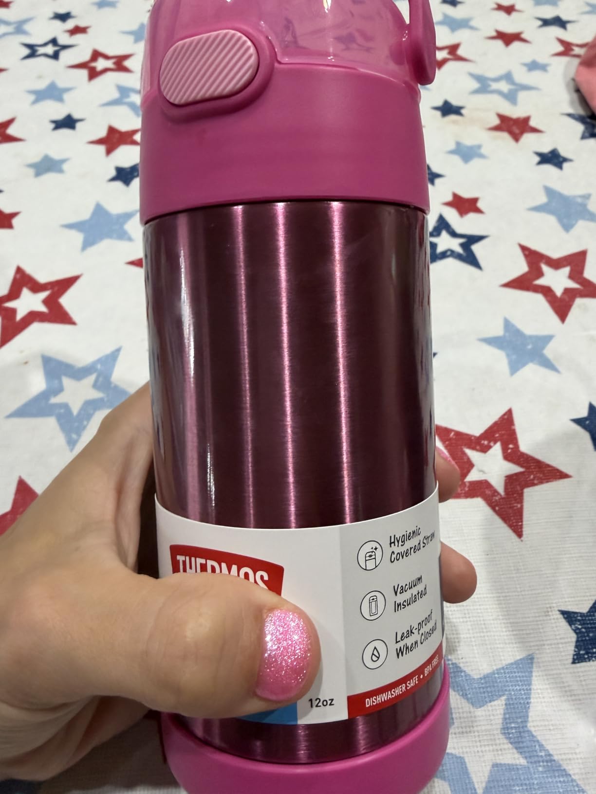 THERMOS FUNTAINER Water Bottle with Straw, 12oz, Blue/Green customer photo 2