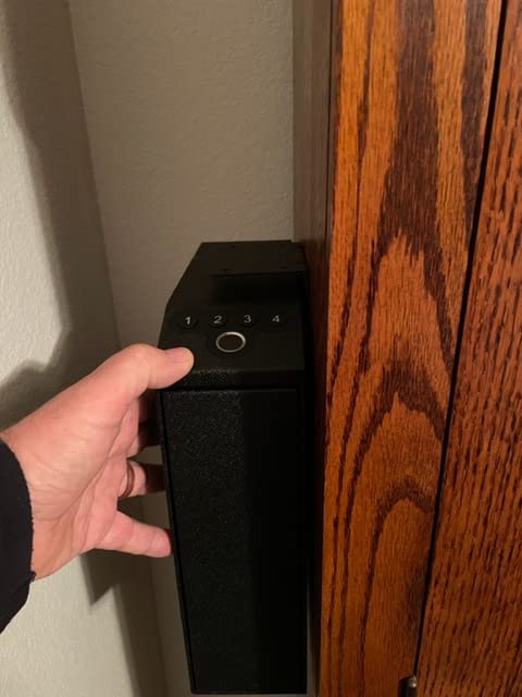 Biometric Slider Handgun Gun Safe for Nightstand, Desk, Bed Side, Truck customer photo 1