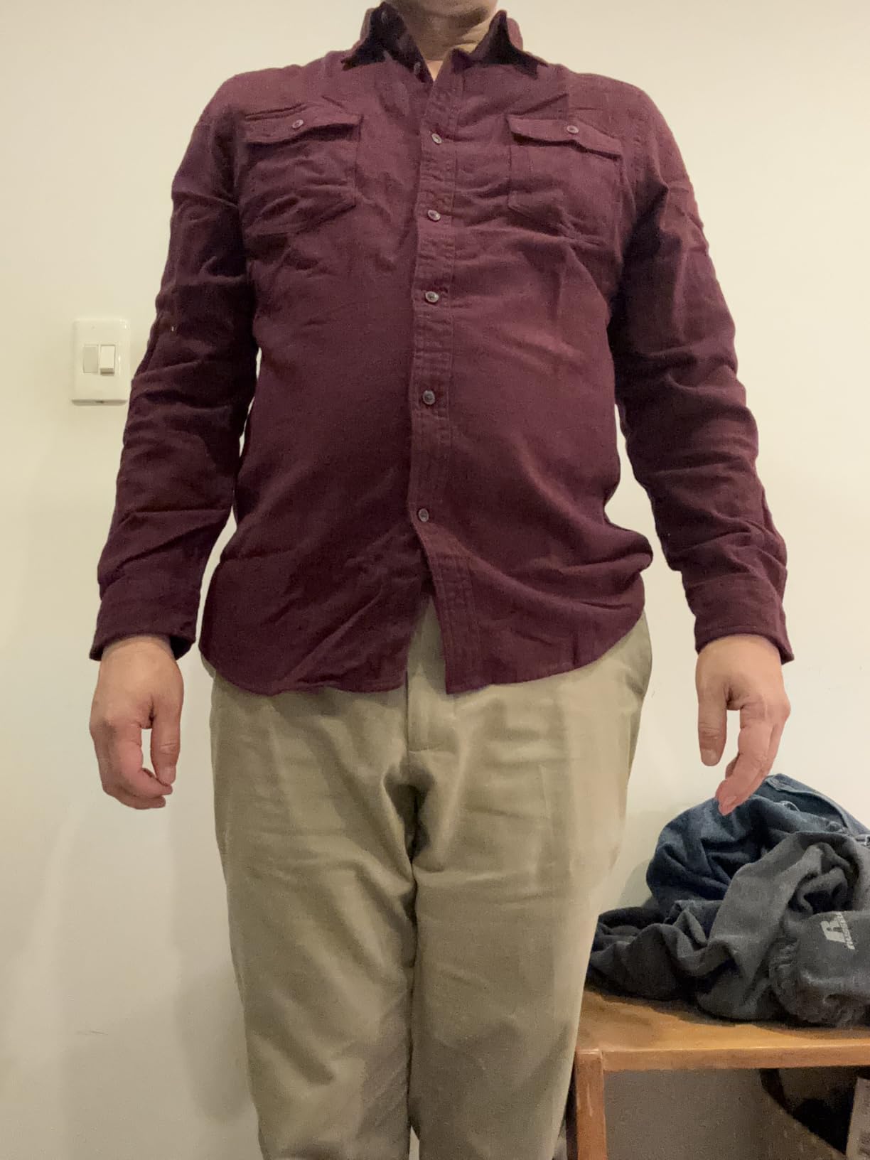 Amazon Essentials Men's Slim-Fit Flannel Long-Sleeve Shirt, Two-Pocket, Plaid customer photo 2