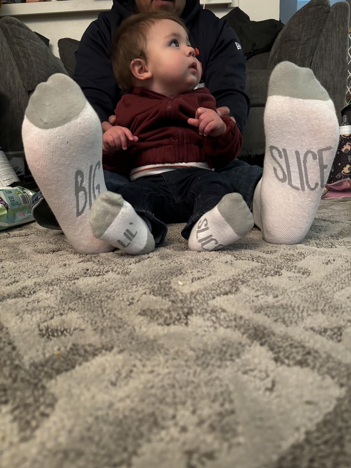 Pearhead Dad And Baby Matching Pizza Sock Set customer photo 2