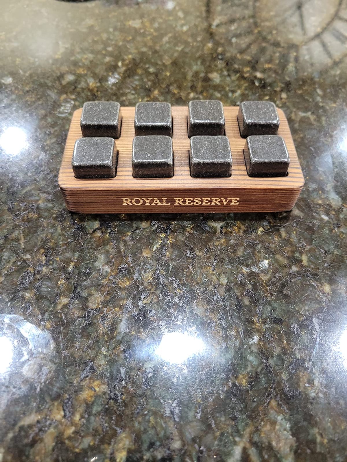 Whiskey Stones Gift Set by Royal Reserve – 8 Granite Chilling Rocks customer photo 1
