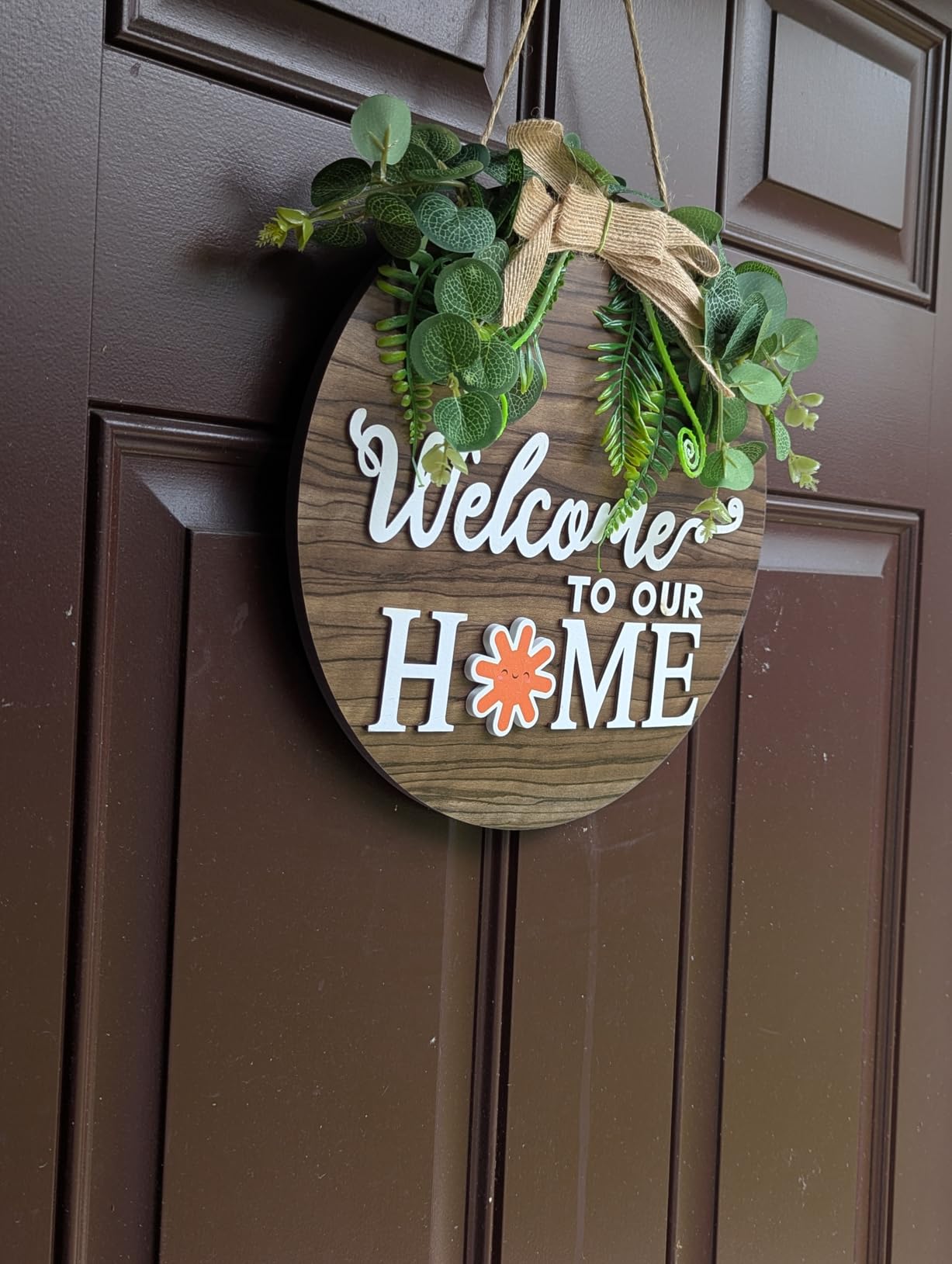Interchange Welcome Sign Front Door Wreaths for Spring Fall Summer Winter customer photo 2
