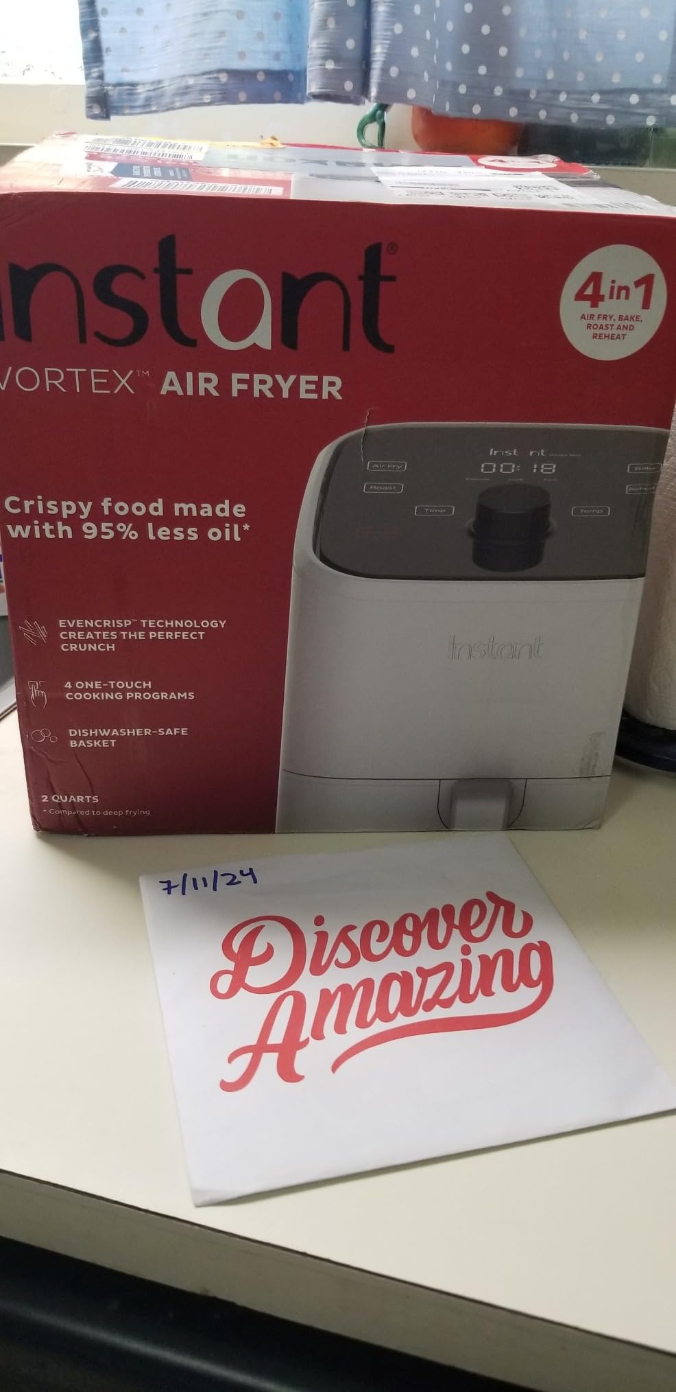 Instant Pot Vortex 2QT Mini Air Fryer,Small Air fryer that Crisps,Reheats, Bakes,Roasts for Quick Easy Meals,Includes over 100 In-App Recipes, is Dishwasher-Safe, from the Makers of Instant Pot, Aqua customer photo 1