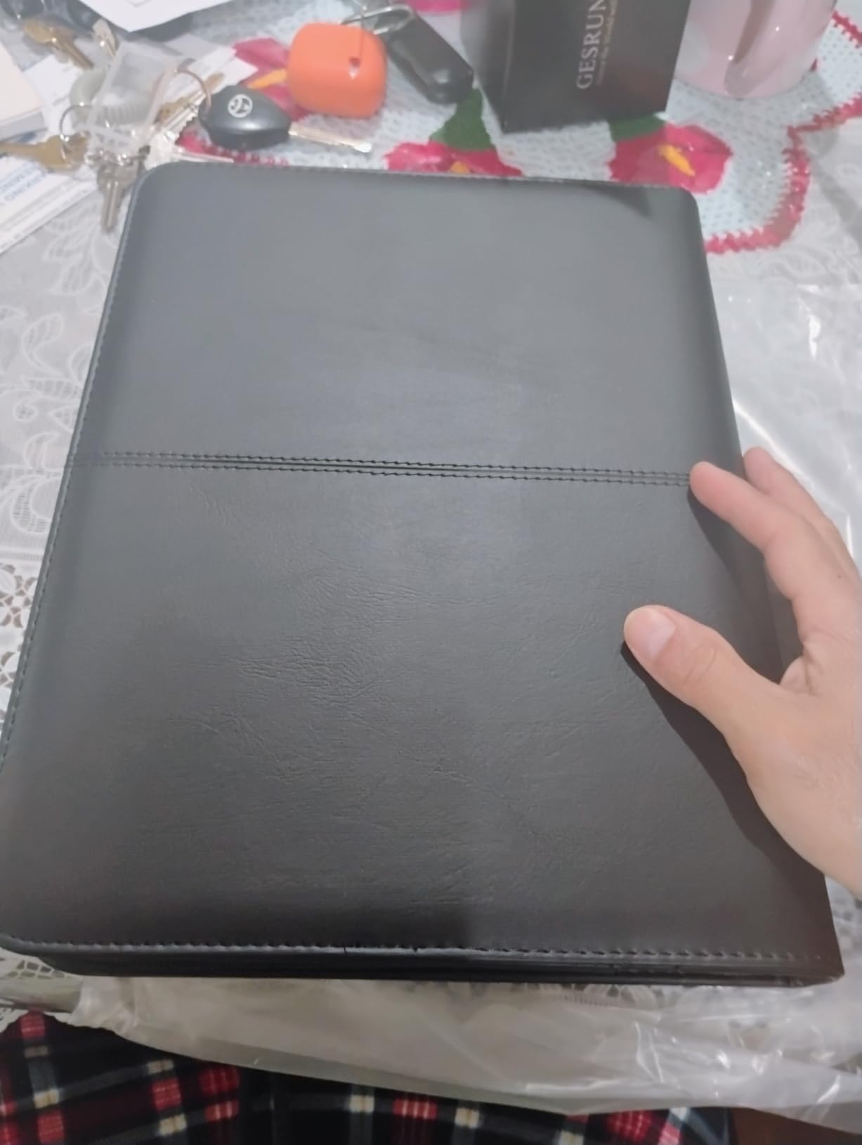 Cossini Premium Business Portfolio with Zipper – Padfolio - Superior Business Impressions Begin with PU Vegan Leather, 10.1 Inch Tablet Sleeve, Smart Storage, Solar Calculator, Writing Pad -Brown customer photo 2