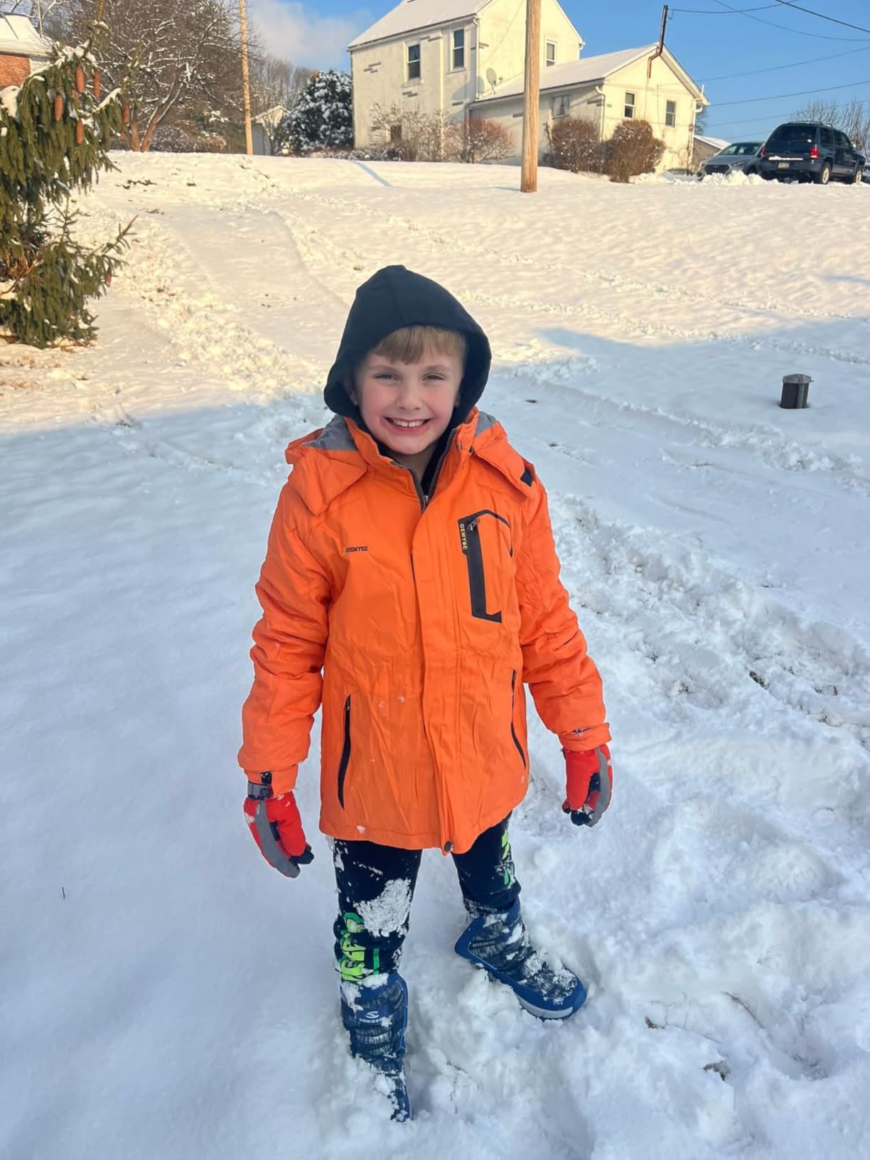 GEMYSE Boy's Waterproof Ski Jacket Fleece Winter Coat with Detachable Hood customer photo 1