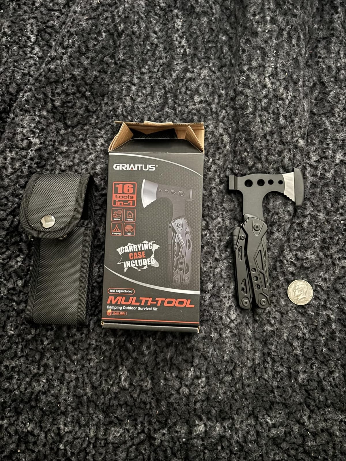 16 in 1 Multitool Camping Survival Gear with Axe Saw Pliers Whistle Hammer customer photo 1