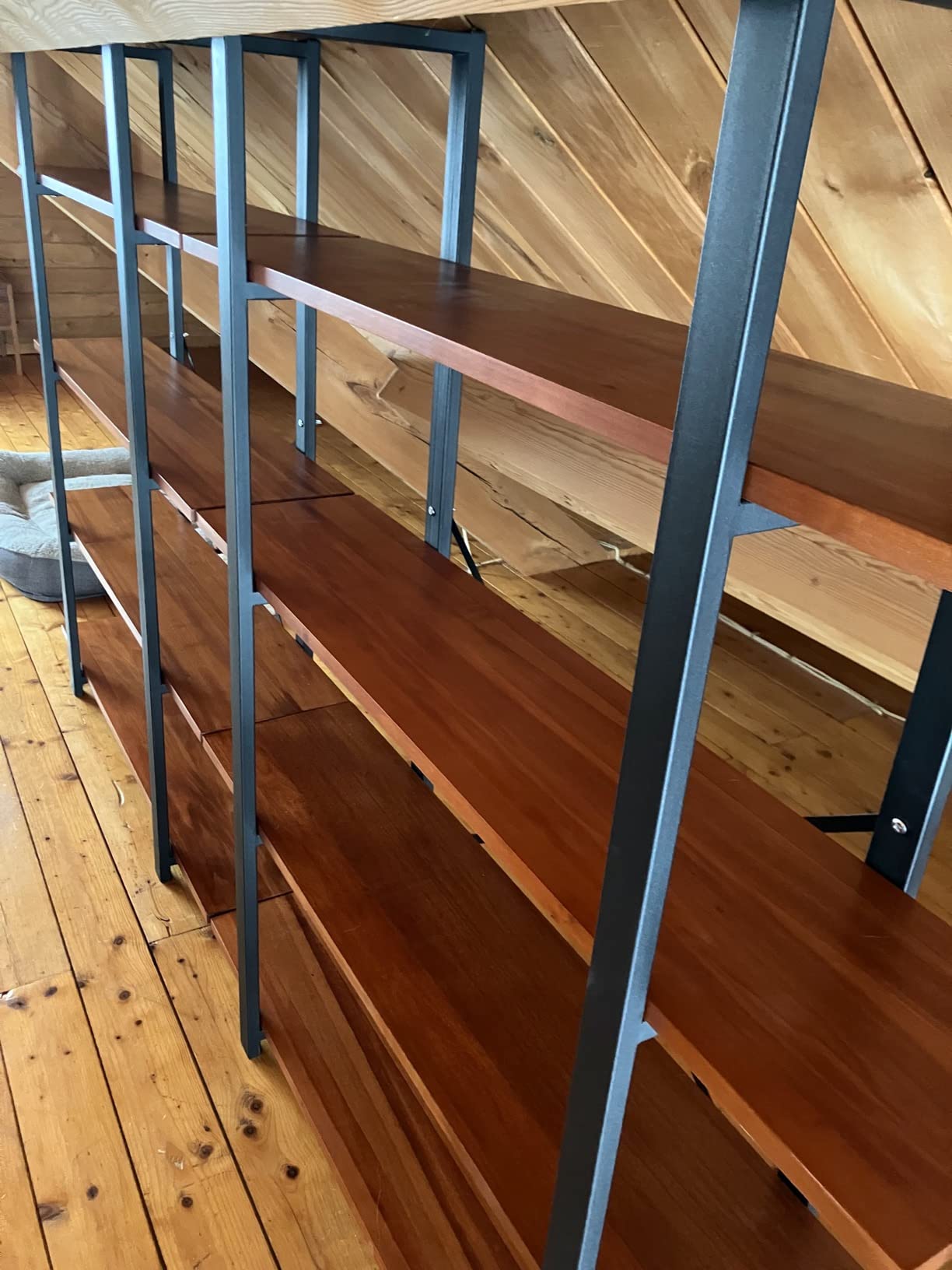 CONSDAN Industrial Bookshelf, USA Grown Hardwood, Real Wood Bookshelves, Modern Open Rustic Bookcase, Storage Shelf, Display Shelf, Poplar Solid Wood-5 Tier Shelf customer photo 2
