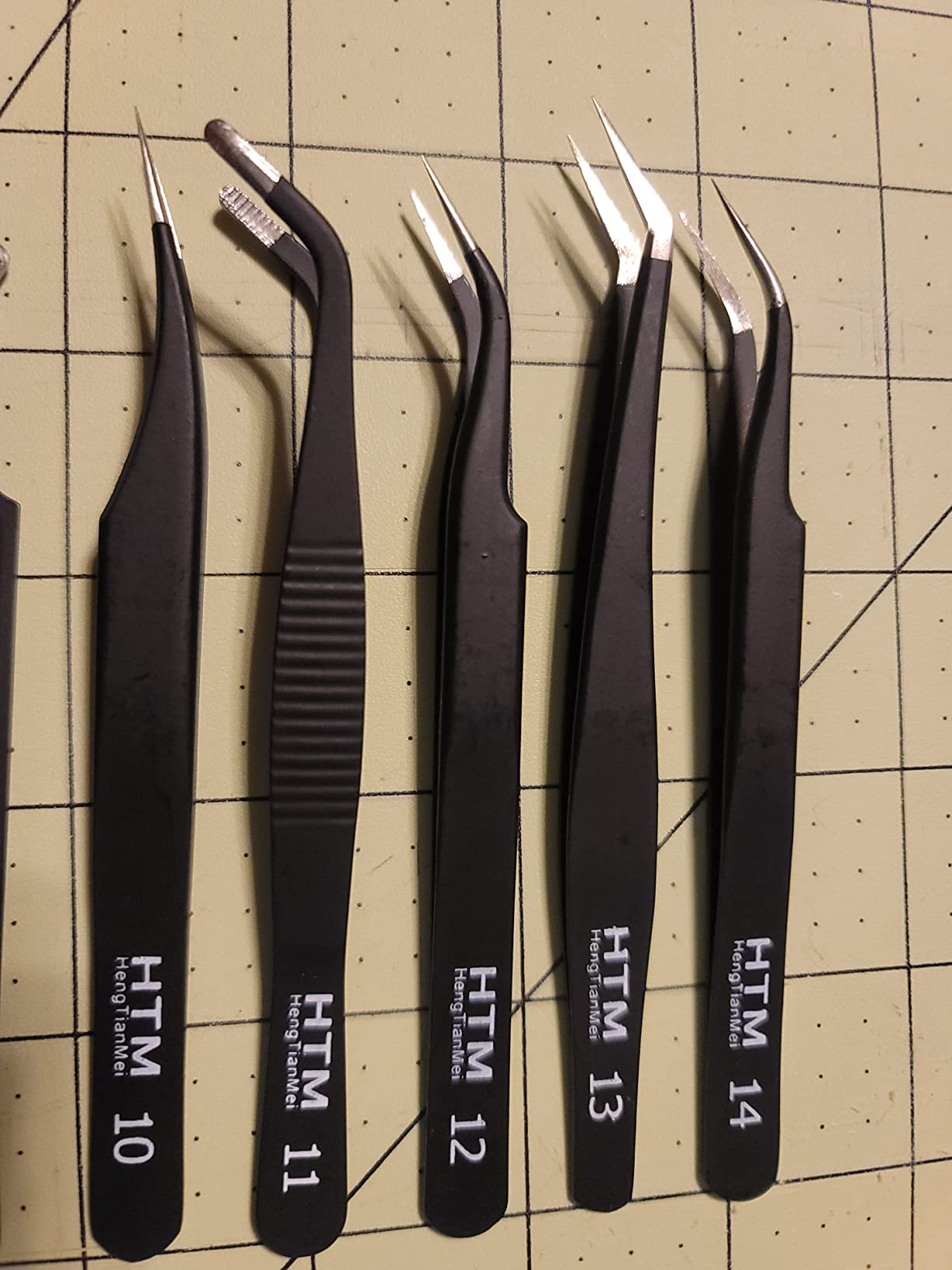 HengTianMei Precision Tweezers Set, ESD Anti-Static Stainless Steel Tweezers Set for Craft, Jewelry, Electronics, Laboratory Work (14 PCS) customer photo 1