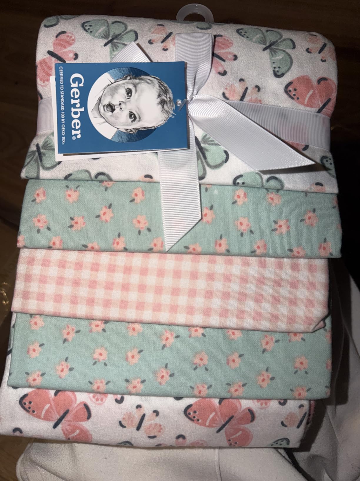 Gerber Boys Newborn Infant Baby Toddler Nursery 100% Cotton Flannel Receiving Swaddle Blanket, Dinosaur Blue, Pack of 5 customer photo 1