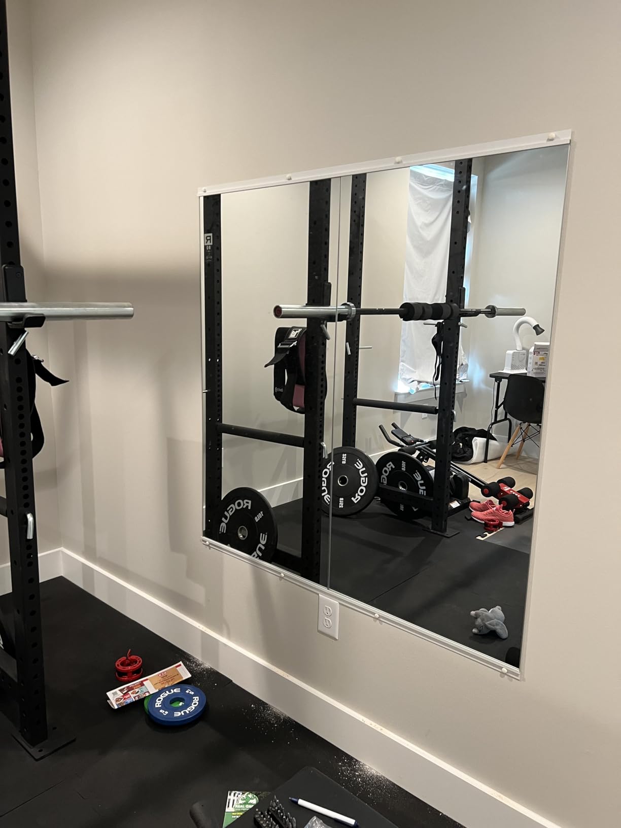 Delma Glass Full Length Wall Mirror Tiles, 14'' x 12'' 4PCS customer photo 2
