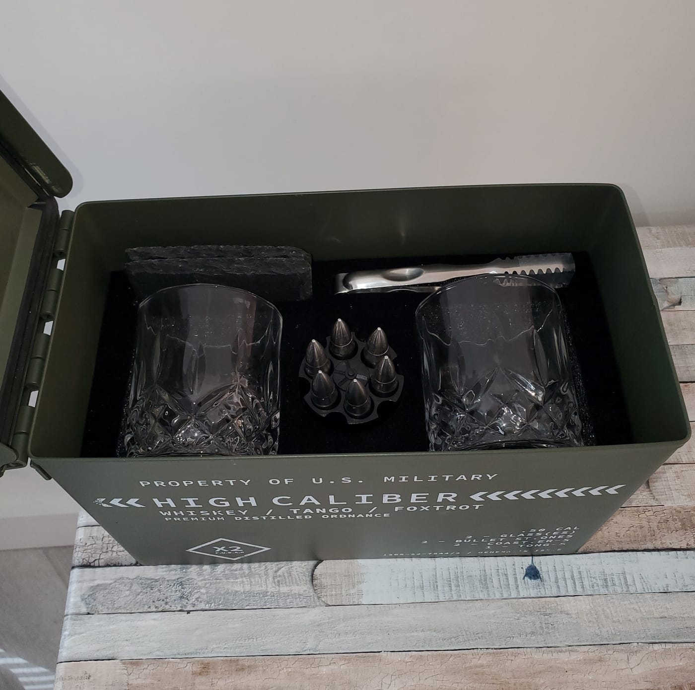 Titan LSO Whiskey Glasses and Stones in Unique Tactical Box Display | Bourbon Cocktail Cups, Coasters and Tongs | Gifts for Men | Glass Set customer photo 2