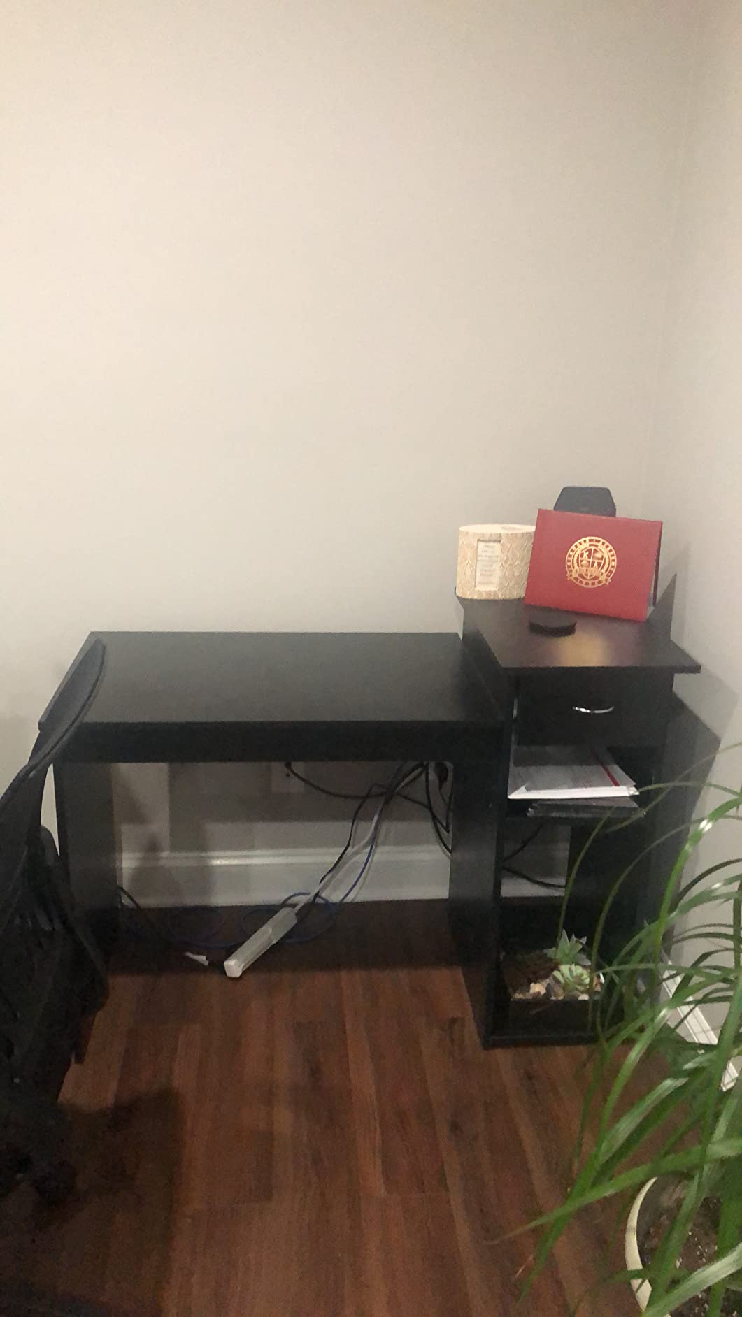 Yaheetech Black Computer Desk and Chair Set with Drawer, Shelves, Mesh Seat customer photo 2