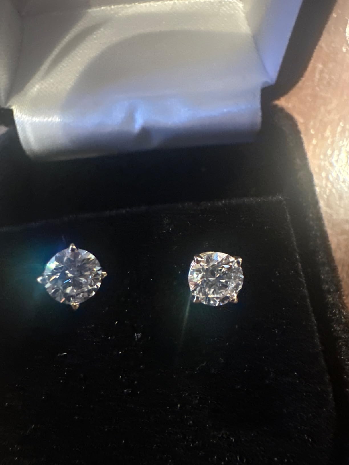1 to 16 Carat 14K White Gold IGI Certified LAB GROWN Diamond Stud Earrings customer photo 2