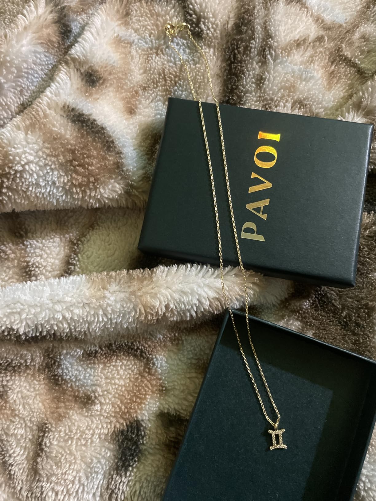 PAVOI 14K Gold Plated Zodiac Necklaces for Women, Astrology CZ Pendant customer photo 1