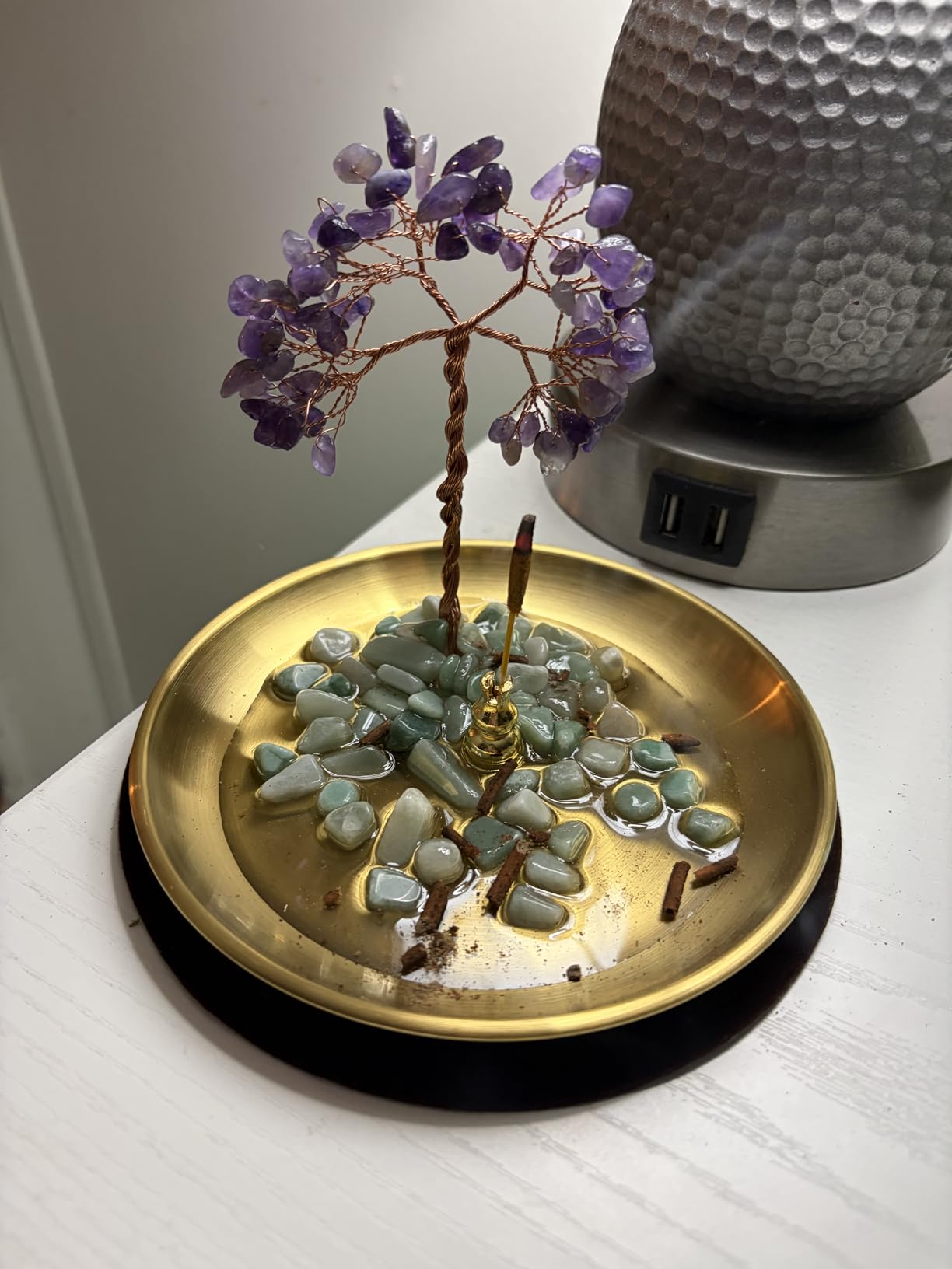 Incense Holder for Sticks, Healing Crystal Stone Money Tree Incense Burner, Ash Catcher for Yoga, Meditation and Home Decor customer photo 1