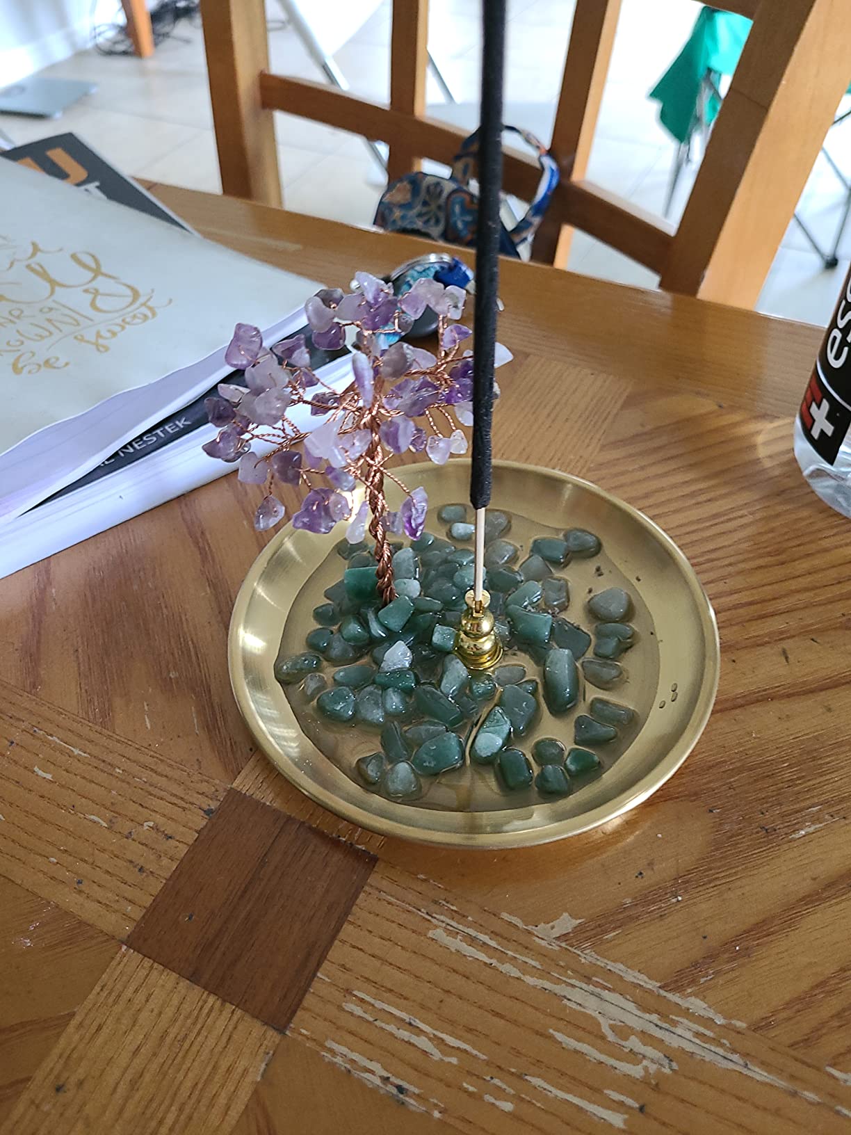 Incense Holder for Sticks, Healing Crystal Stone Money Tree Incense Burner, Ash Catcher for Yoga, Meditation and Home Decor customer photo 2