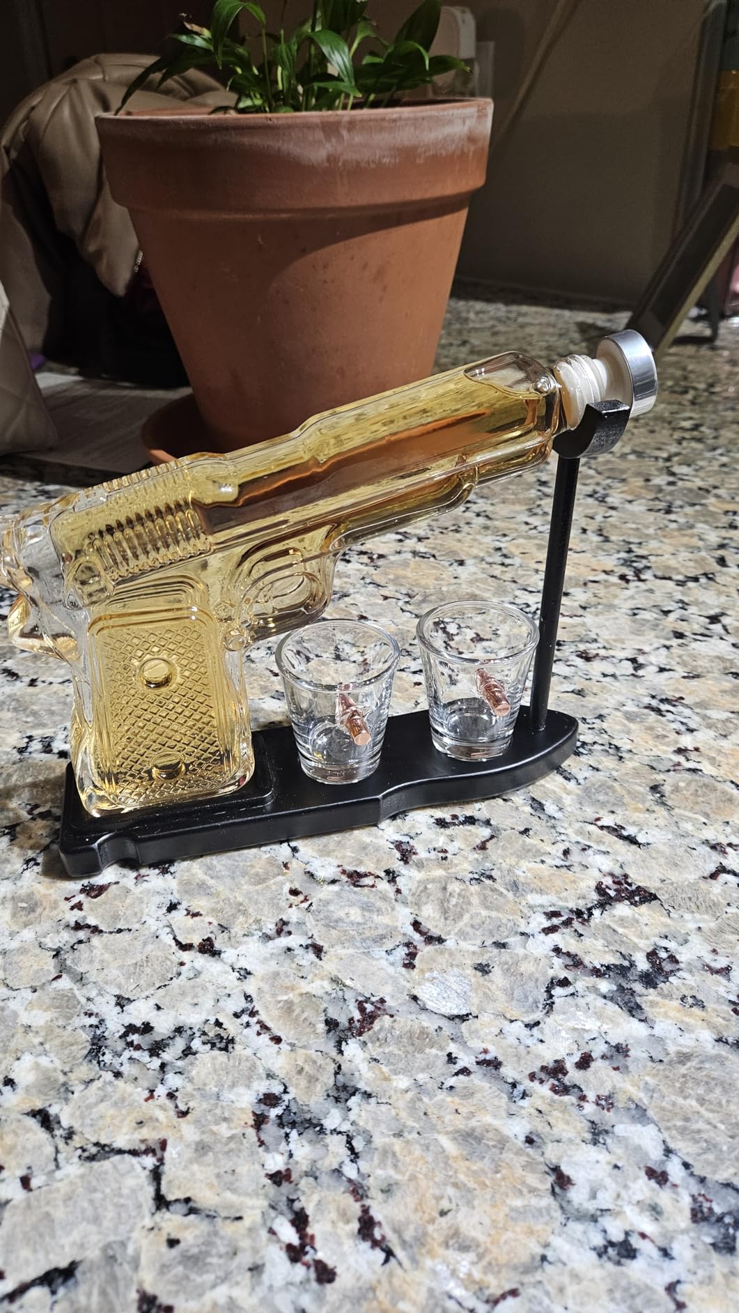 Whiskey Gun Decanter Set + 2 Bullet Glasses - Birthday Pistol Gifts for Men, Boyfriends Who Have Everything, Whiskey Gifts for Dad, Father, Husband, Boyfriend & Military Enthusiasts, Liquor Dispenser customer photo 2