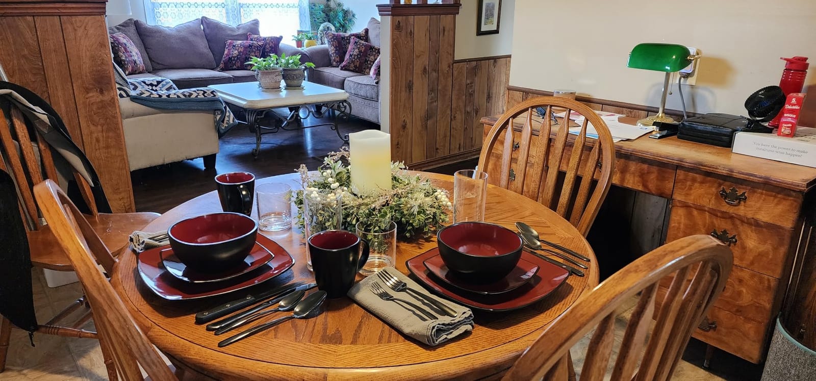 Gibson Elite Soho Lounge Square Reactive Glaze Stoneware Dinnerware Set, Service for 4 (16pc), Eclipse customer photo 1