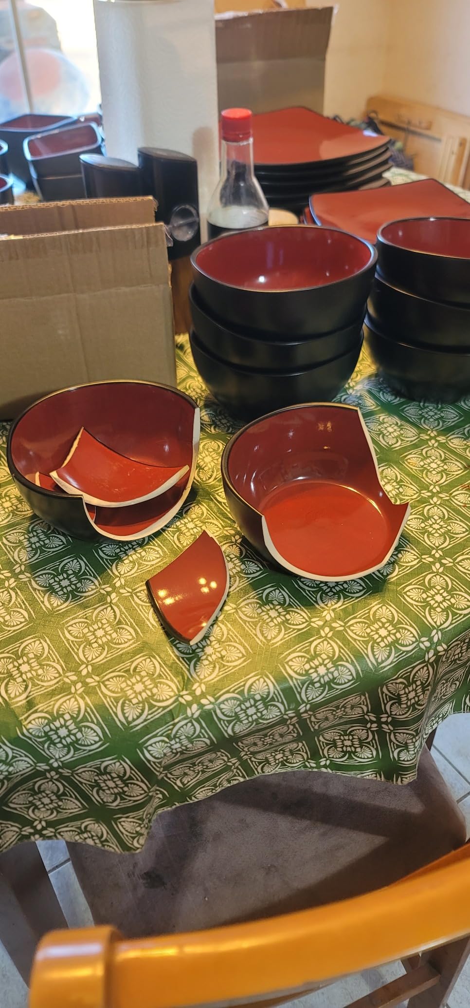 Gibson Elite Soho Lounge Square Reactive Glaze Stoneware Dinnerware Set, Service for 4 (16pc), Eclipse customer photo 2