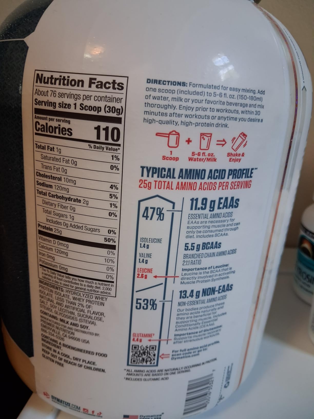 Dymatize ISO100 Protein Powder, 100% Whey Isolate, Gourmet Vanilla customer photo 1