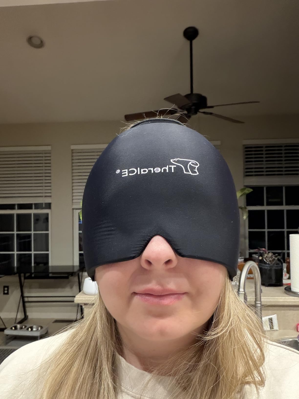 TheraICE Headache Relief Cap for Women, Headache Hat Migraine Ice Pack Mask customer photo 2