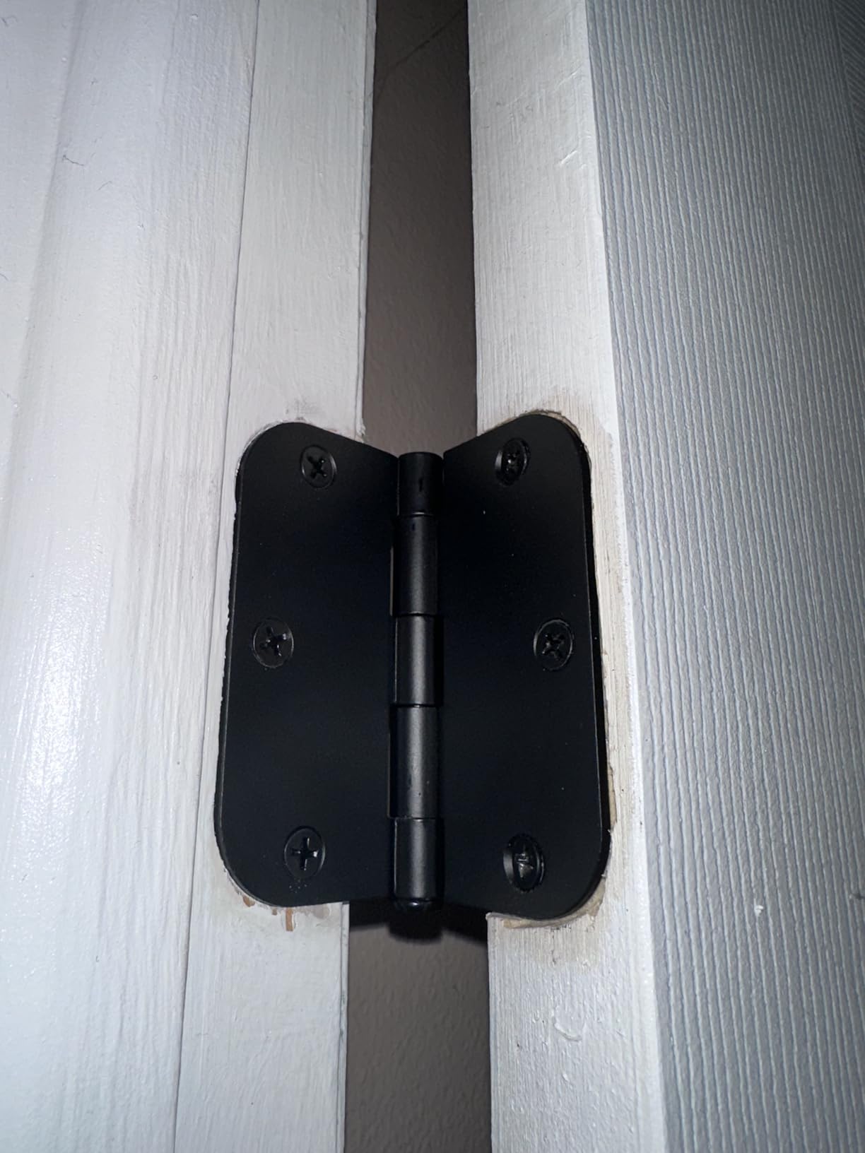 TDCHINGES Rounded Matte Black Door Hinges 3.5 Inch 5/8