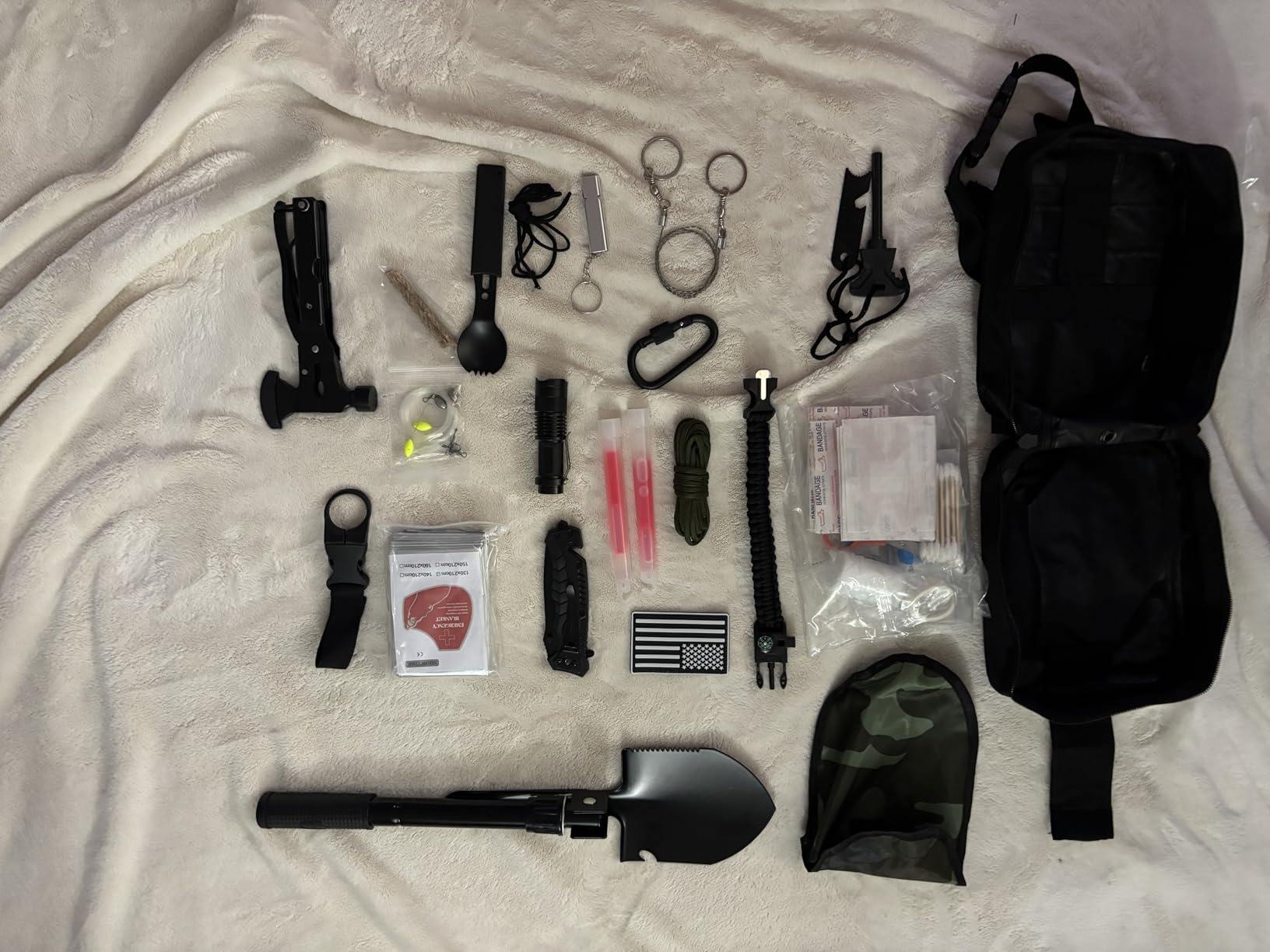 LUXMOM Emergency Survival Kit and First Aid Kit, 142Pcs Professional Survival Gear and Supplies Equipment with Molle Pouch, Gift for Christmas Men Dad Husband Camping Hiking Hunting Outdoor Adventure customer photo 2