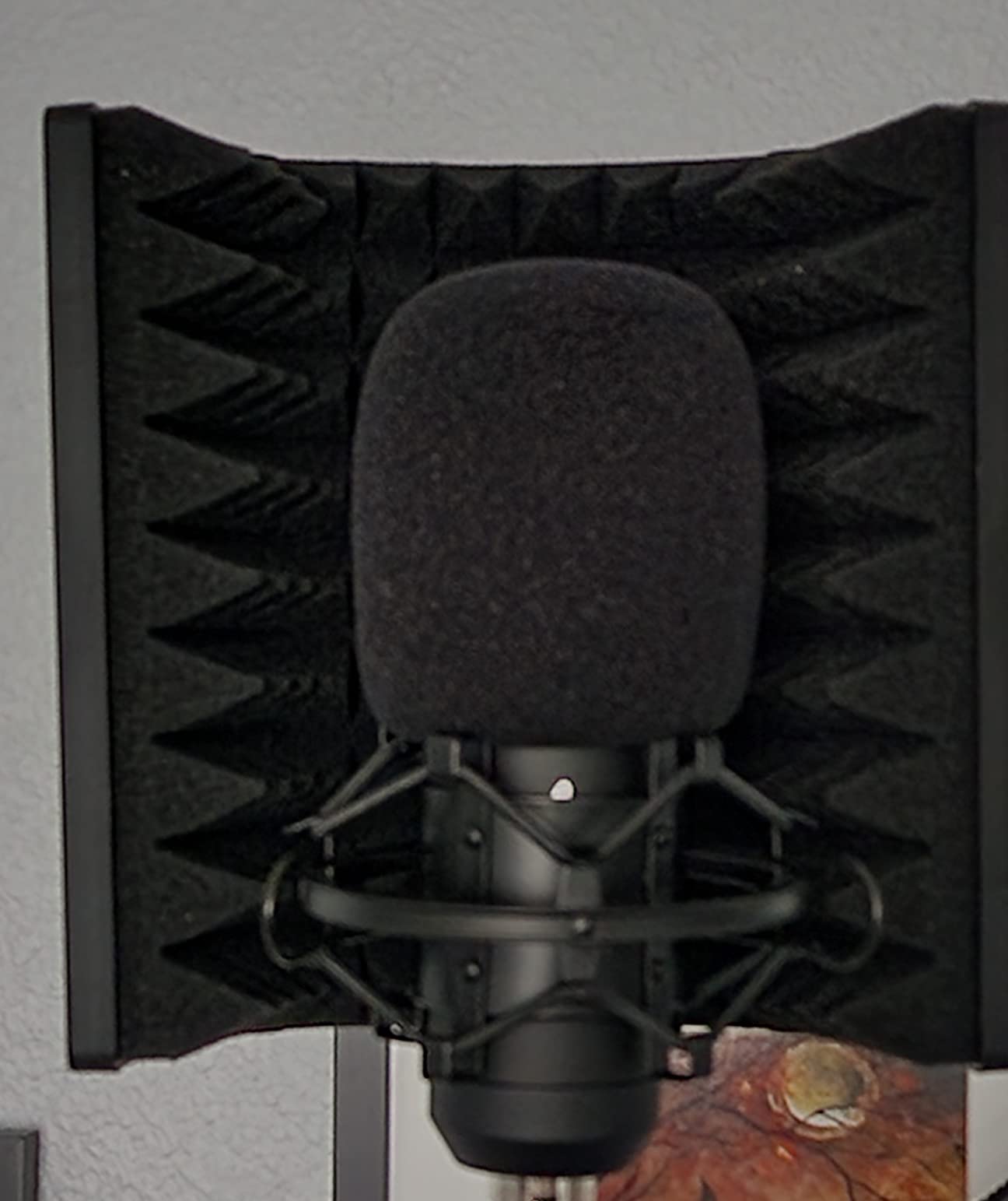Microphone Isolation Shield, Foldable 3-Panel Sound Absorbing Foam for Condenser Mic, High Density Acoustic Shield with Adapters for Mic Arm Stand -Portable Vocal Booth for Home Recording Studio customer photo 1