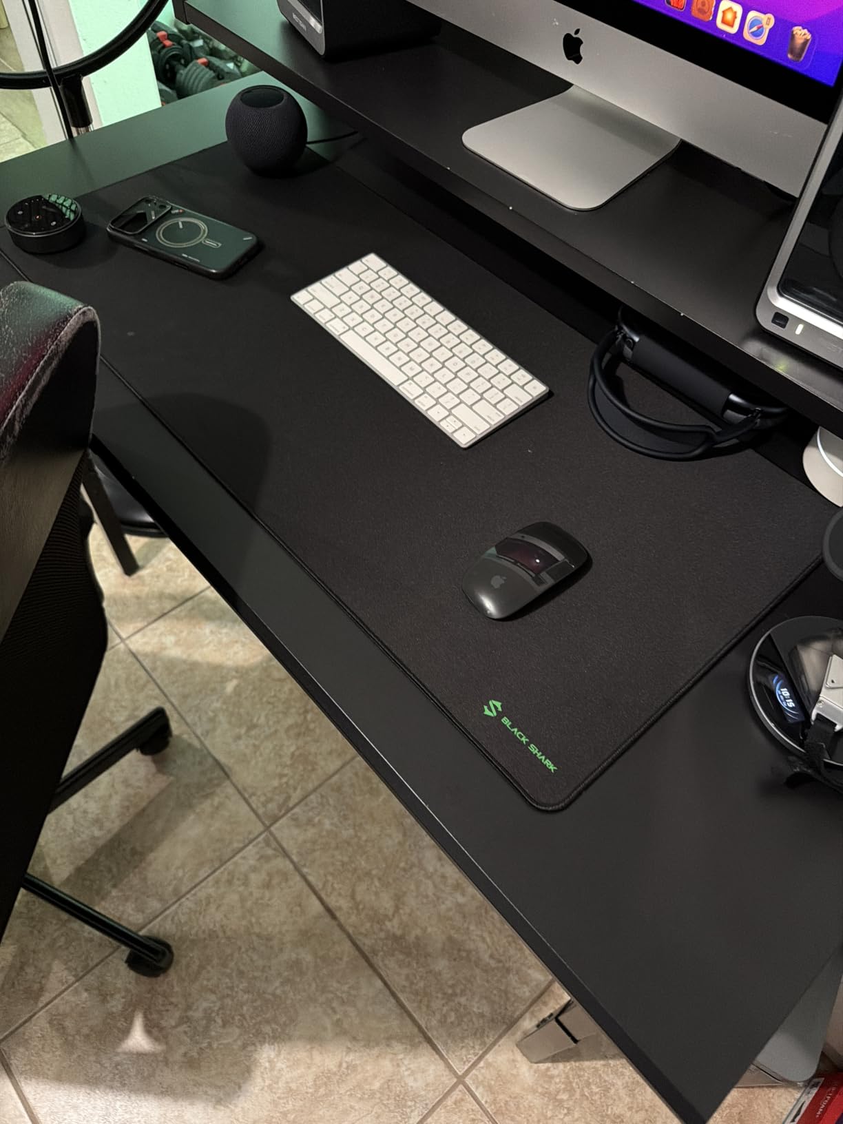 Black Shark Gaming Mouse Pad Desk Mat 47.2” x 23.6”, Oversized Large Mouse Pad, Non-Slip Mousepad, Super-Thick with Special-Textured Surface, Anti-Fray Stitched Edges, Desk Pad Manta P4 customer photo 2