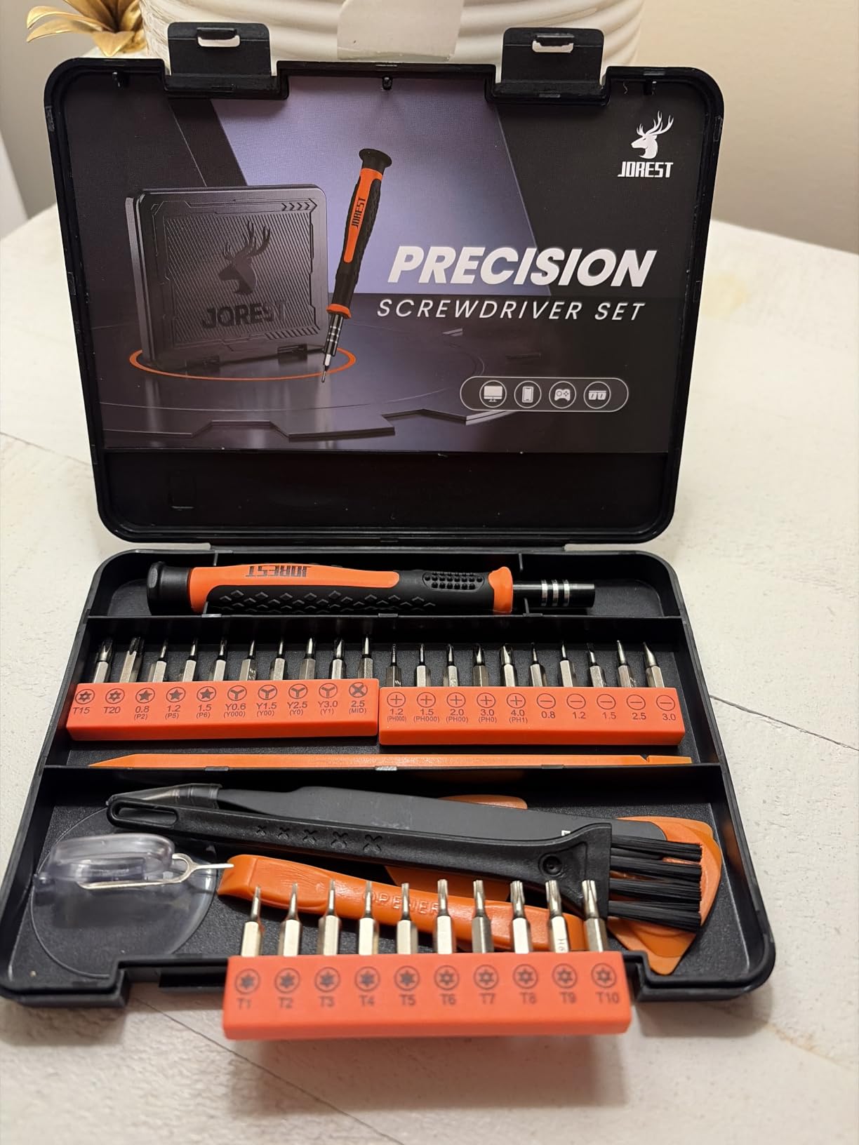 JOREST Small Precision Screwdriver Set with Torx Triwing Phillips, Mini Repair Tool Kit for Macbook, Computer, Laptop, PC, iPhone, PS5, Xbox, Switch, Glasses, Watch, Ring Doorbell, Electronics customer photo 1