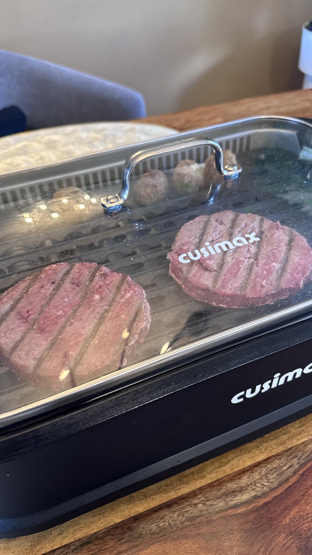 Smokeless Grill Indoor, CUSIMAX Electric Grill, 1500W Indoor Grill, Black customer photo 2