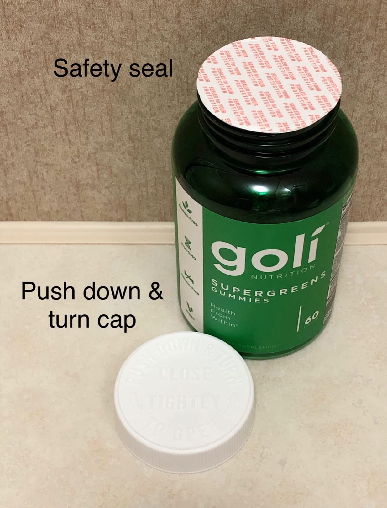 Goli SuperGreen Vitamin Gummy - 60 Count - Essential Vitamins and Minerals - Plant-Based, Vegan, Gluten-Free & Gelatin Free - Health from Within, Pack of 1 customer photo 1