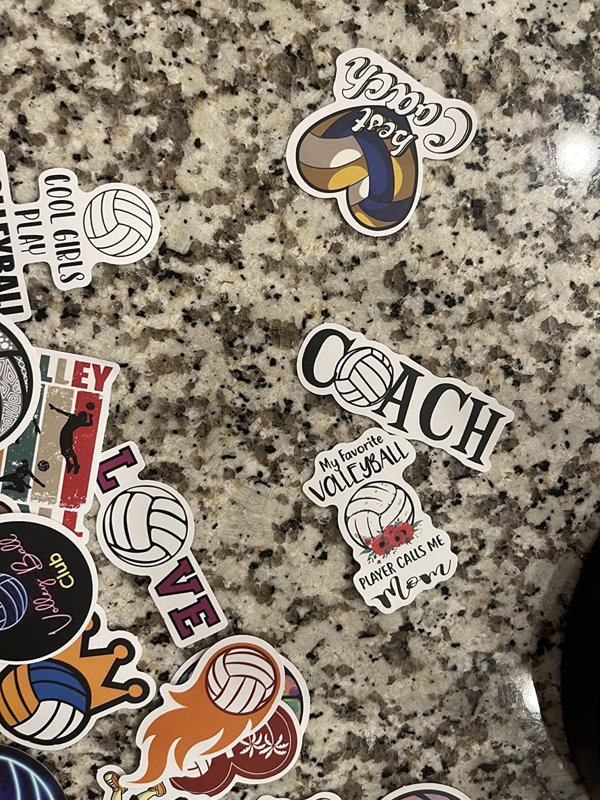 Volleyball Stickers, 100PCS Motivational Volleyball Water Bottle Stickers for Kids, Anywhere You Need Vinyl Waterproof Stuff customer photo 1