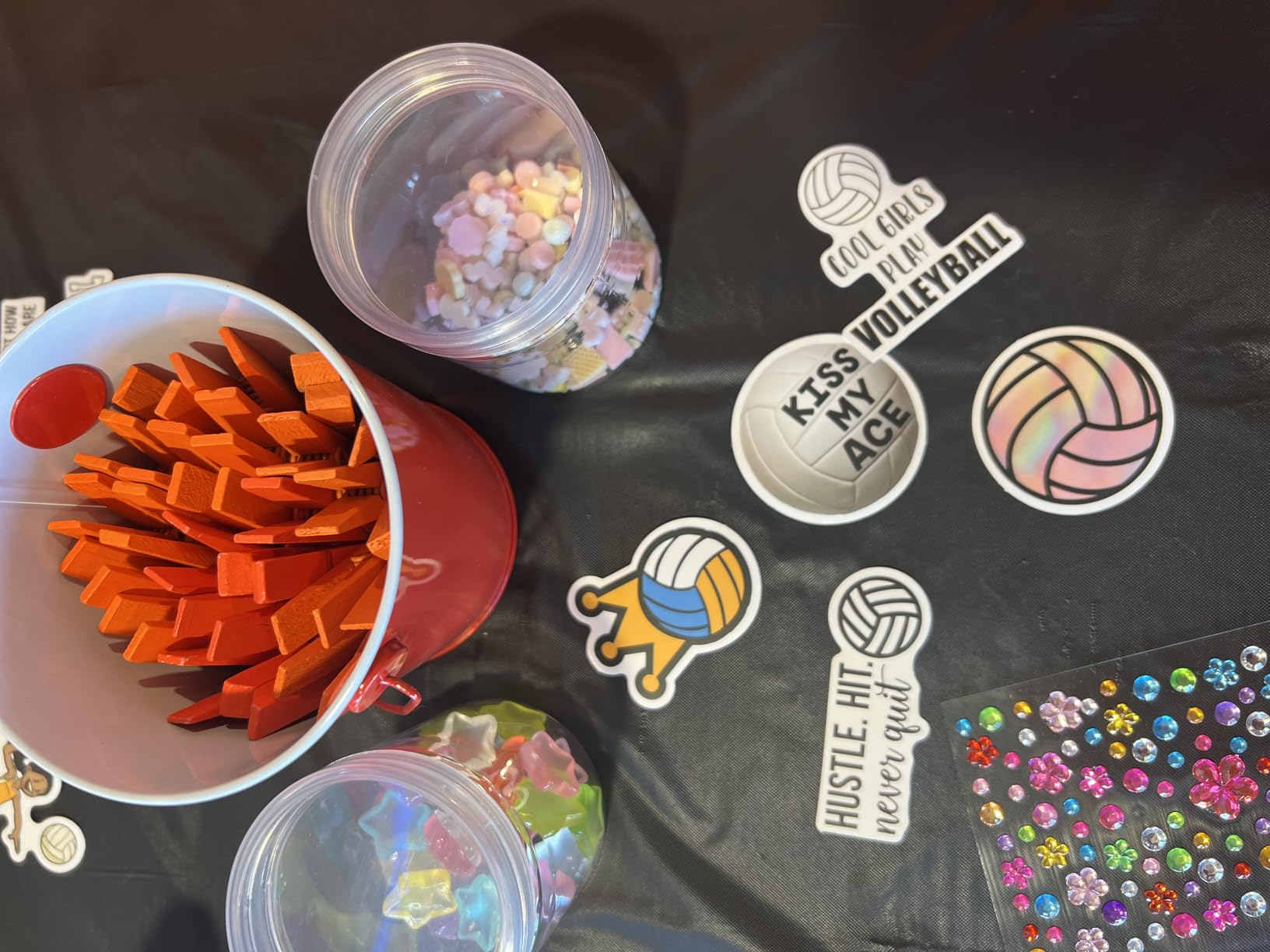 Volleyball Stickers, 100PCS Motivational Volleyball Water Bottle Stickers for Kids, Anywhere You Need Vinyl Waterproof Stuff customer photo 2