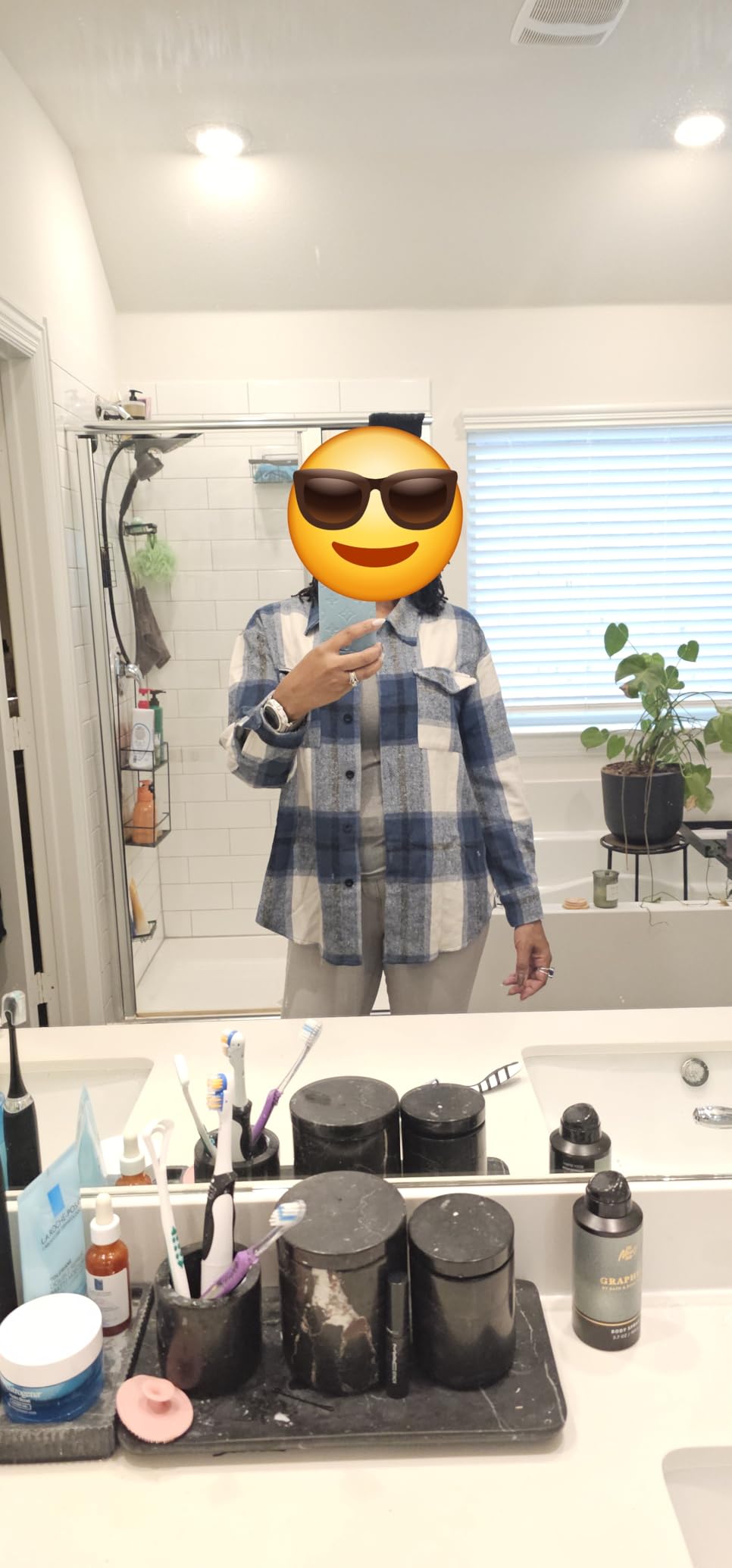 AUTOMET Shackets for Women Plaid Flannel Shirts customer photo 1